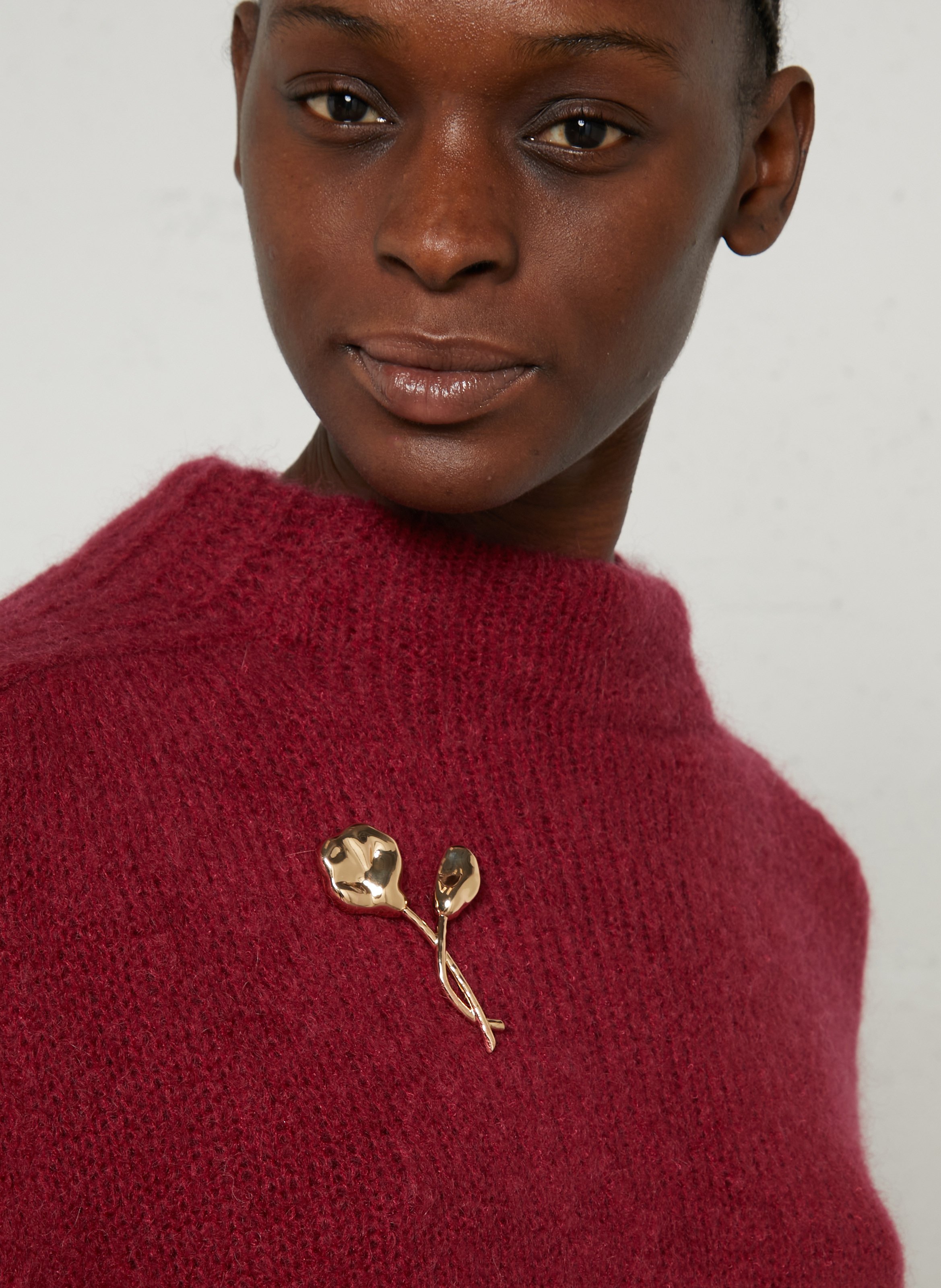 Flower brooch DES PETITS HAUTS Golden
