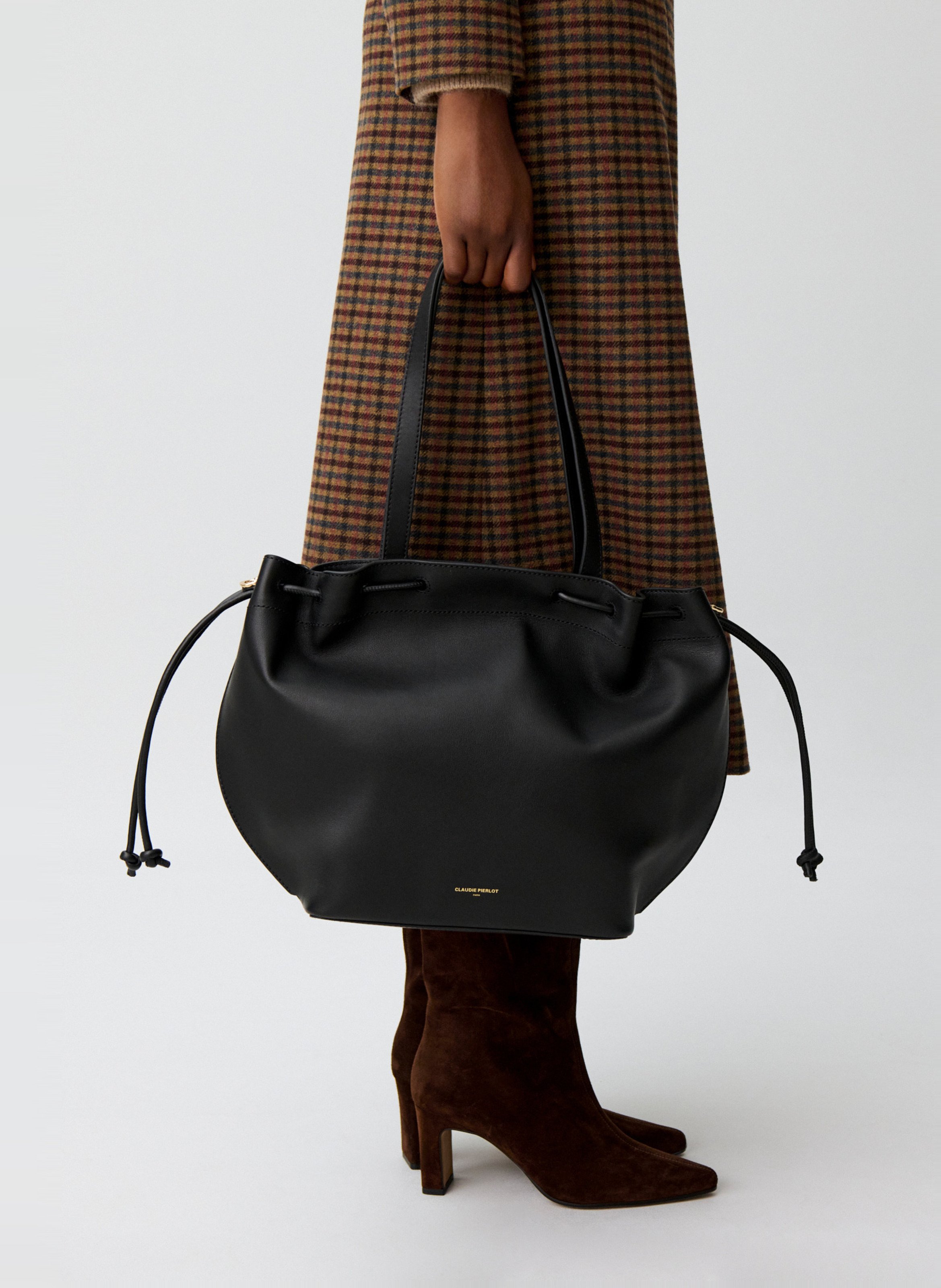 Sac porté épaule en cuir CLAUDIE PIERLOT Noir