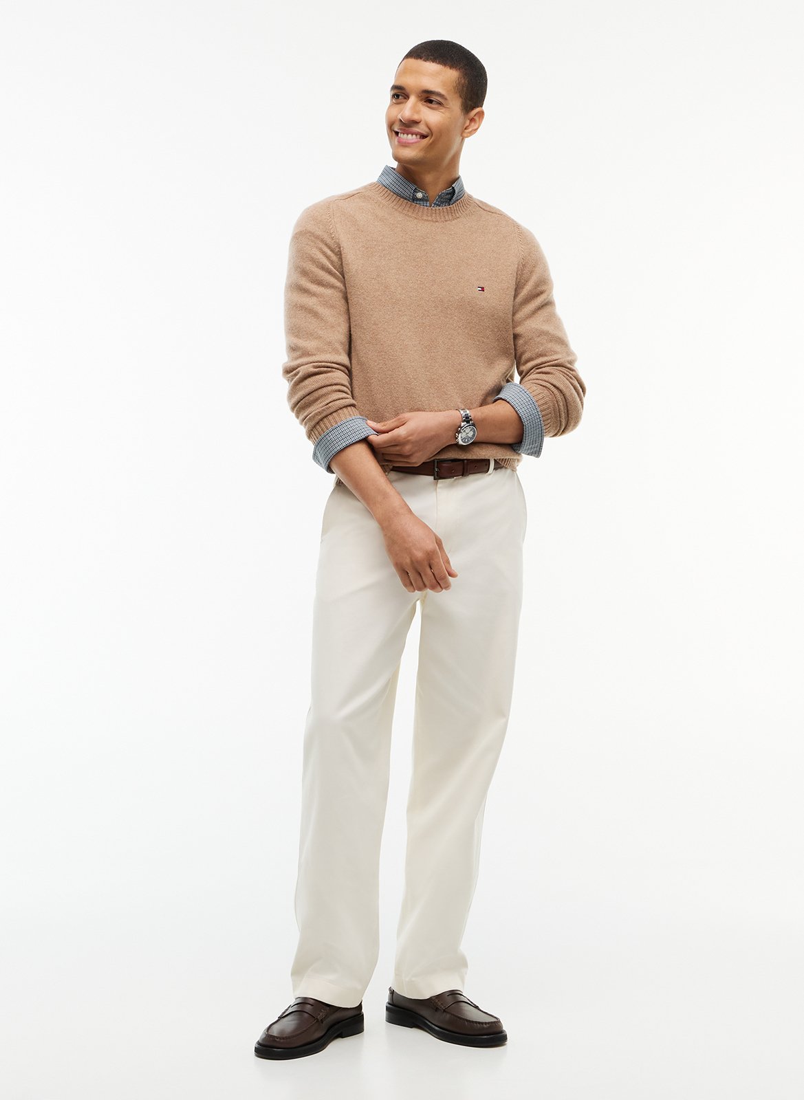 Gestreepte wollen trui TOMMY HILFIGER Kaki