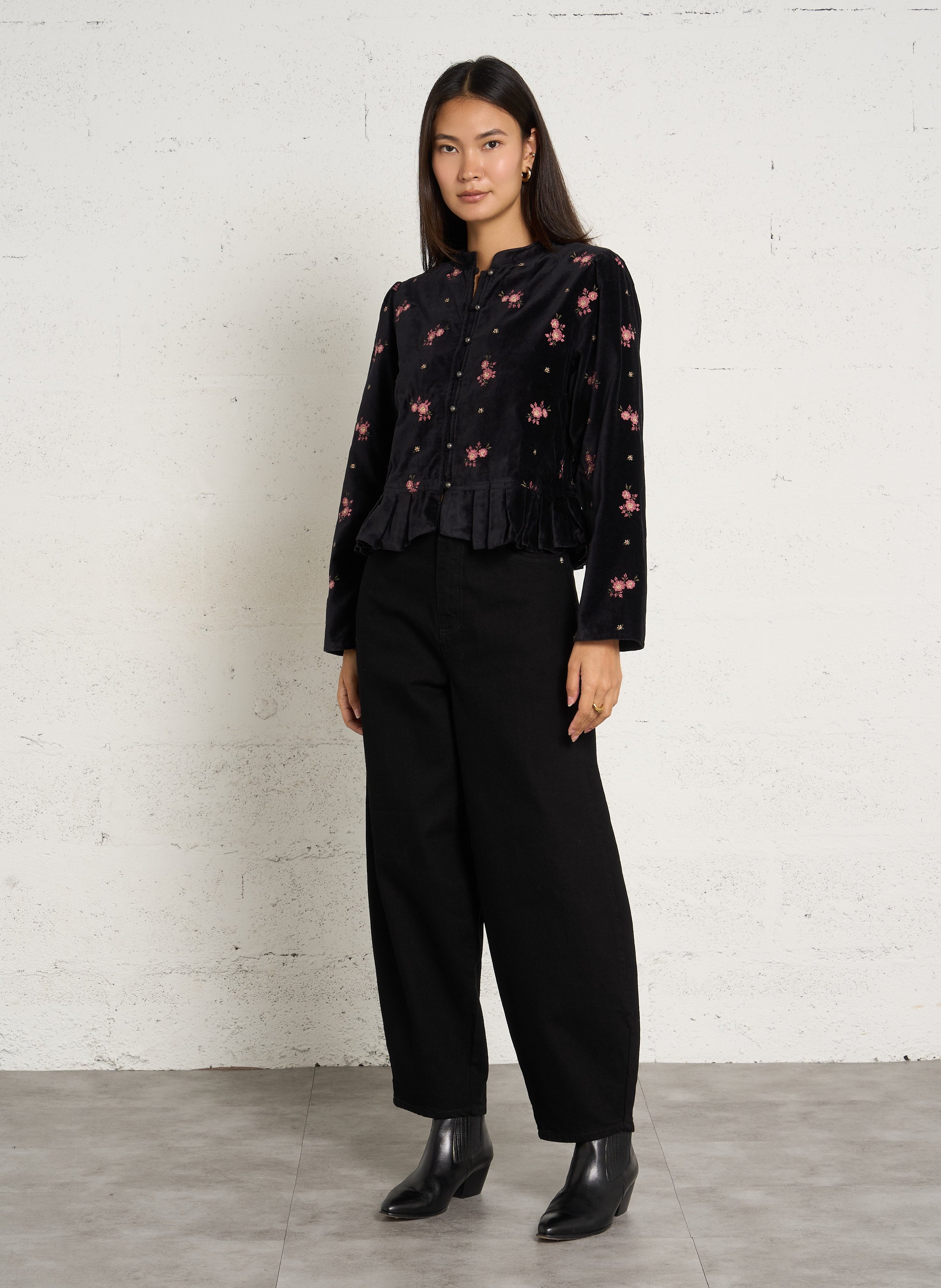 Cotton denim jeans IKKS Black