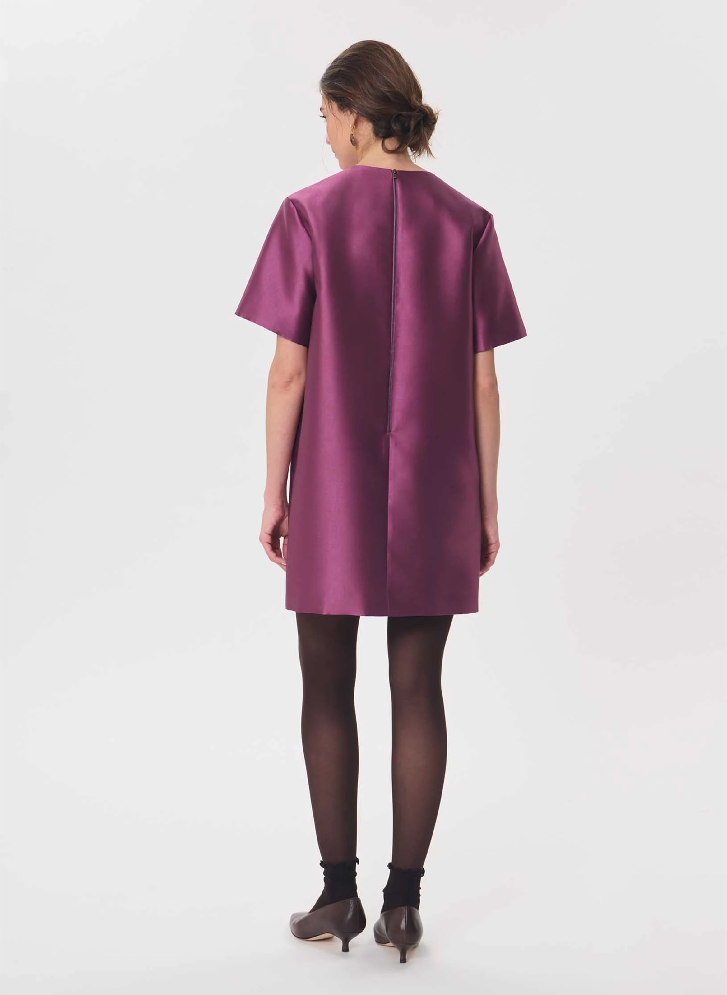 Short round-neck dress TARA JARMON Purple