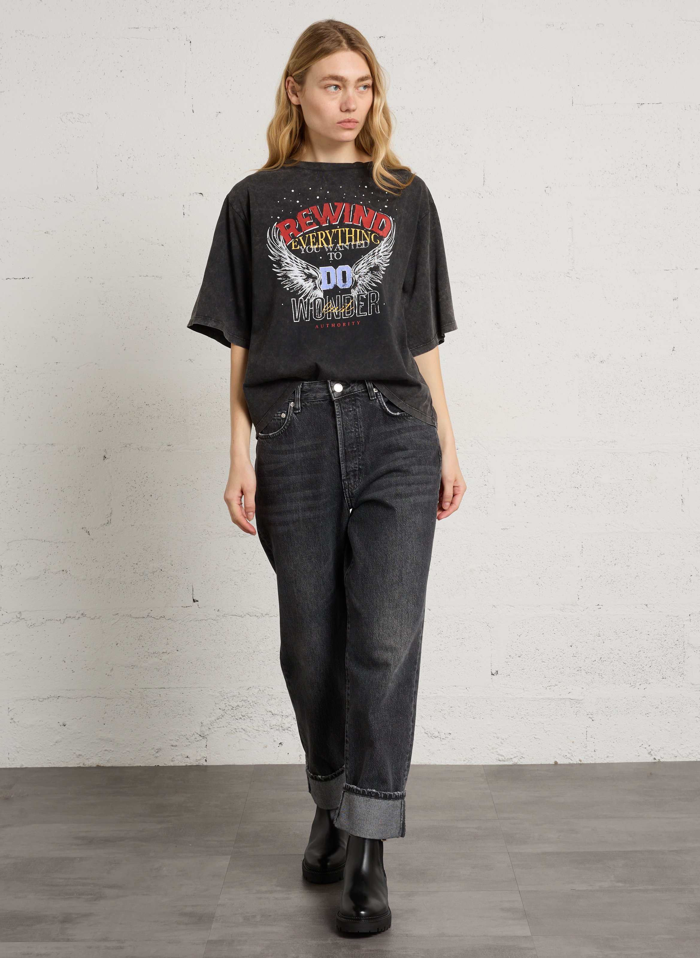 Katoenen T-shirt met ronde hals  BERENICE Grijs
