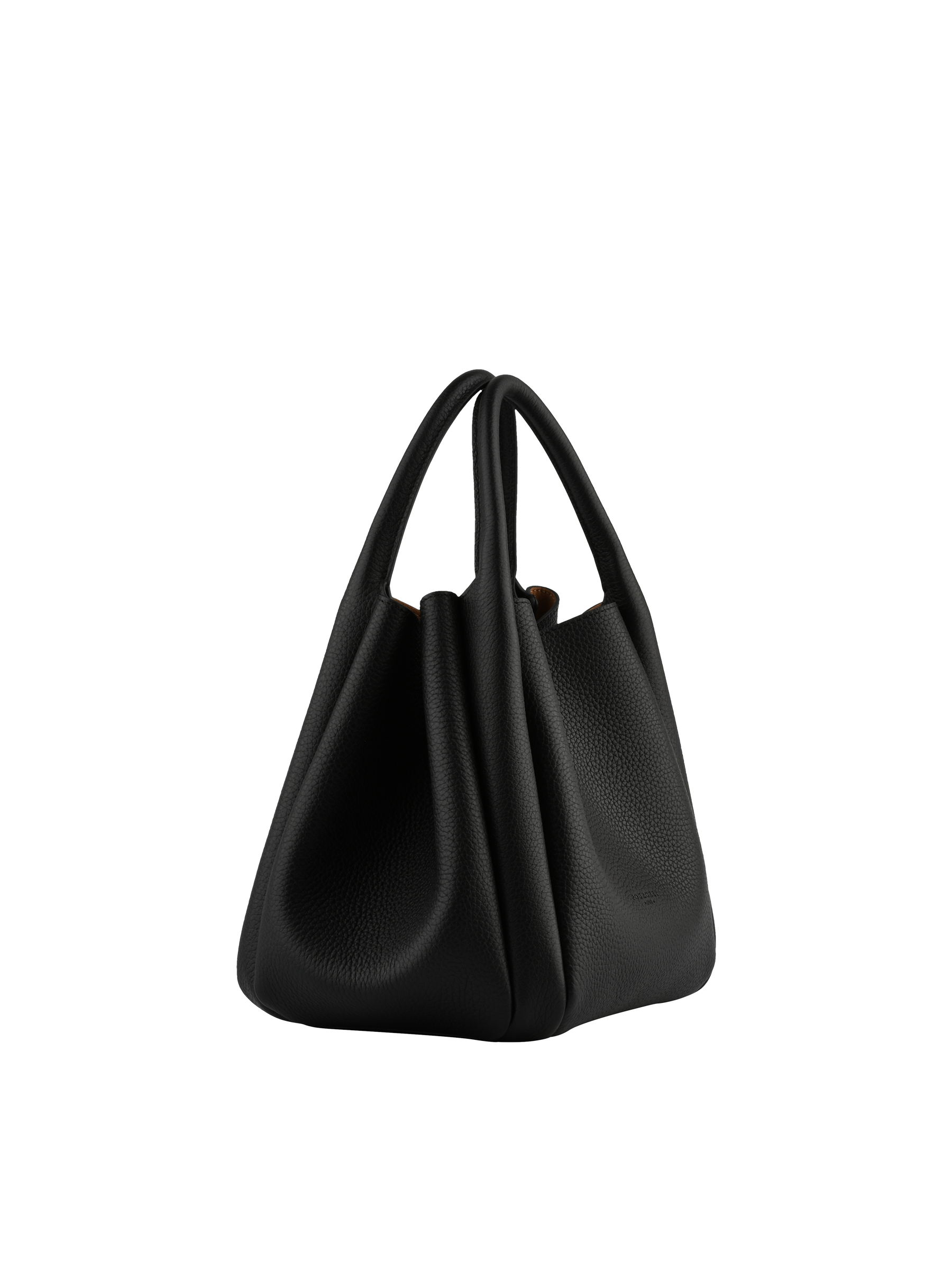 Calfskin leather handbag POURCHET Black