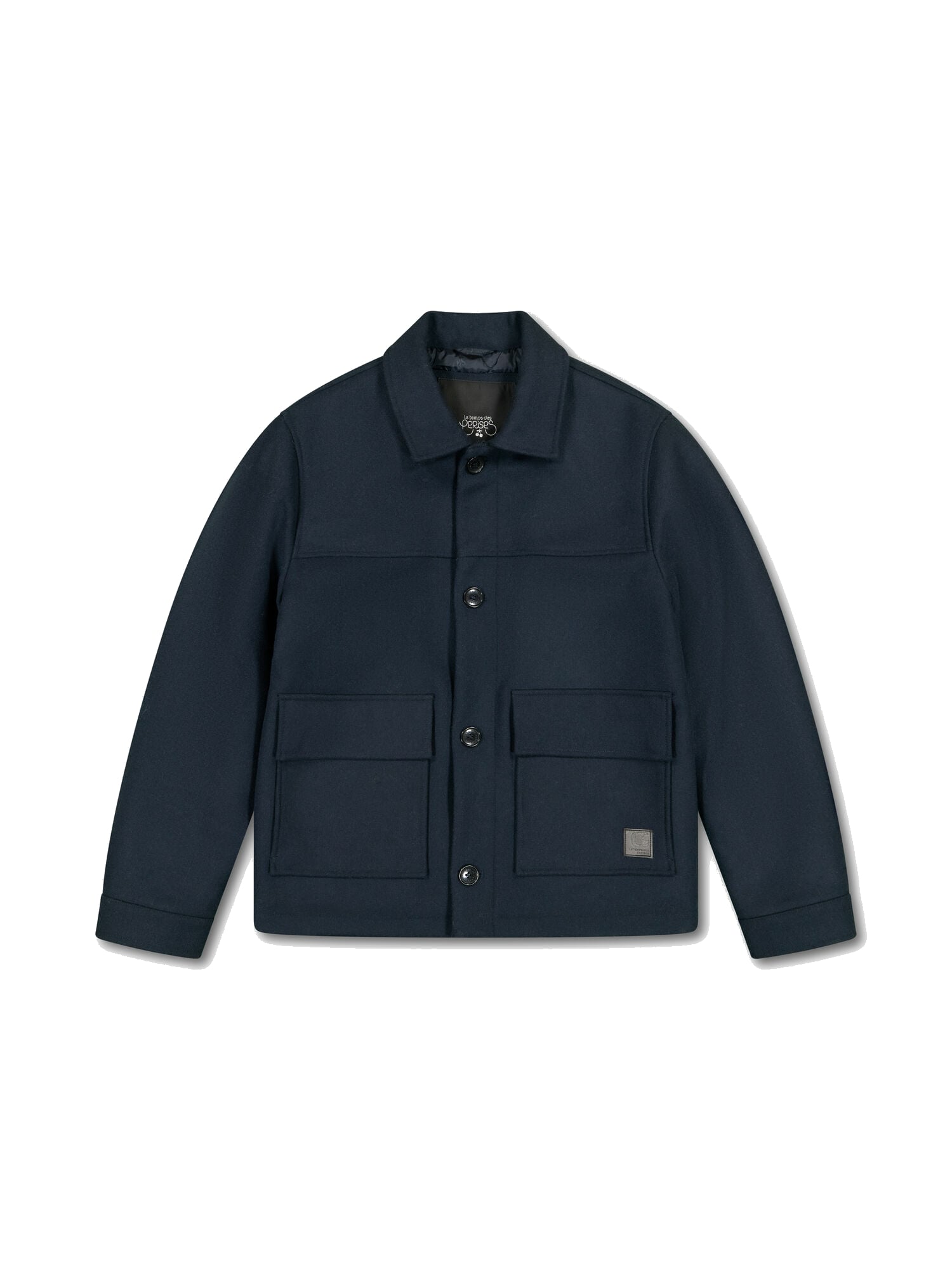 Zip-Up Shirt-Collar Jacket LE TEMPS DES CERISES Blue