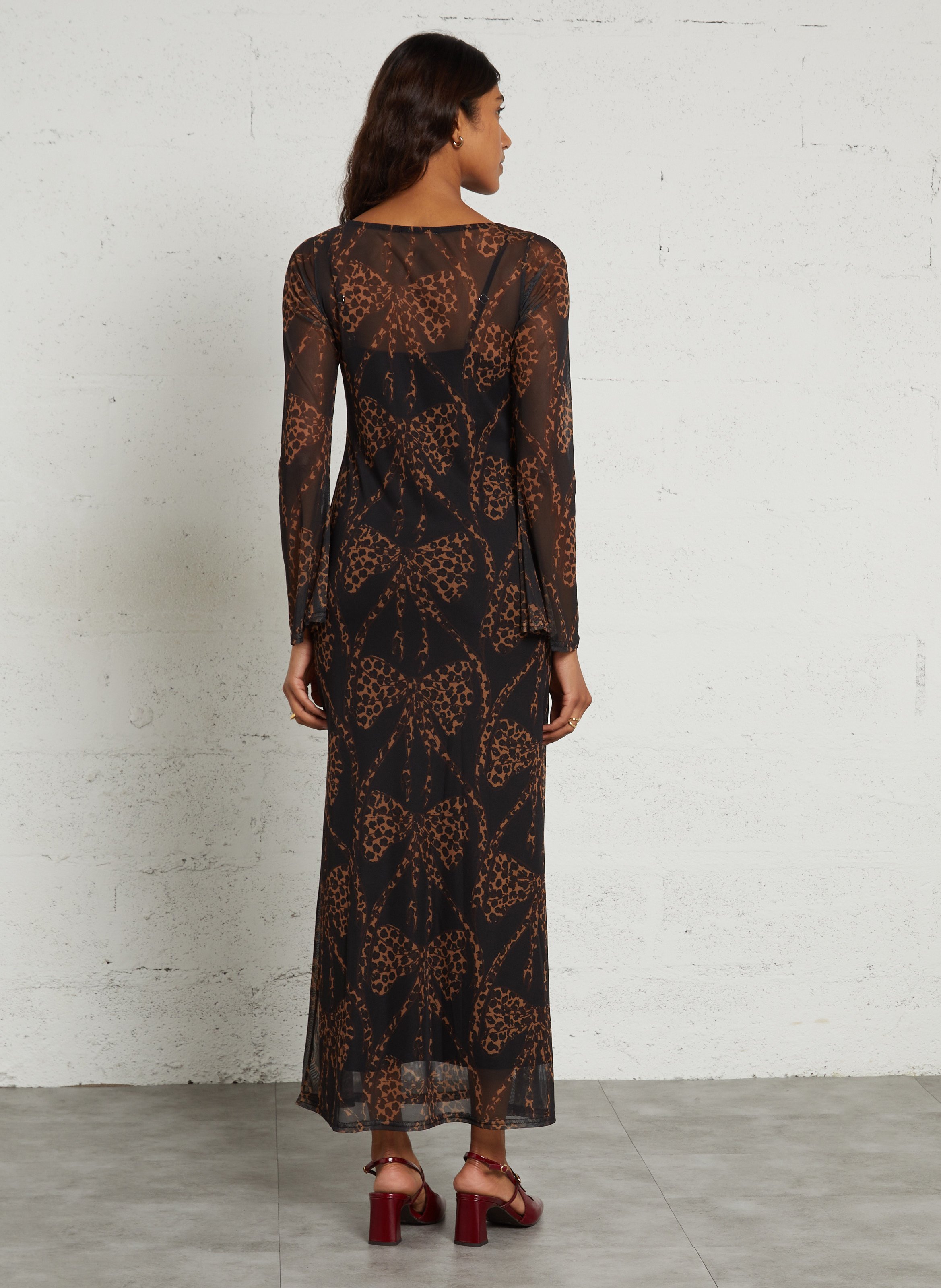 Long printed dress NEVER FULLY DRESSED Black