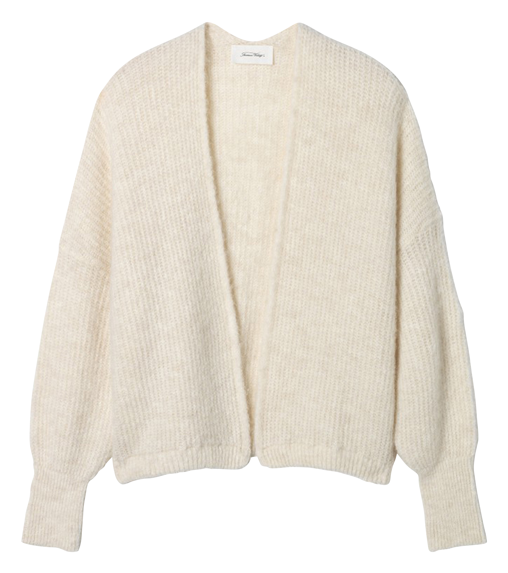 Open wool and alpaca blend cardigan Beige
