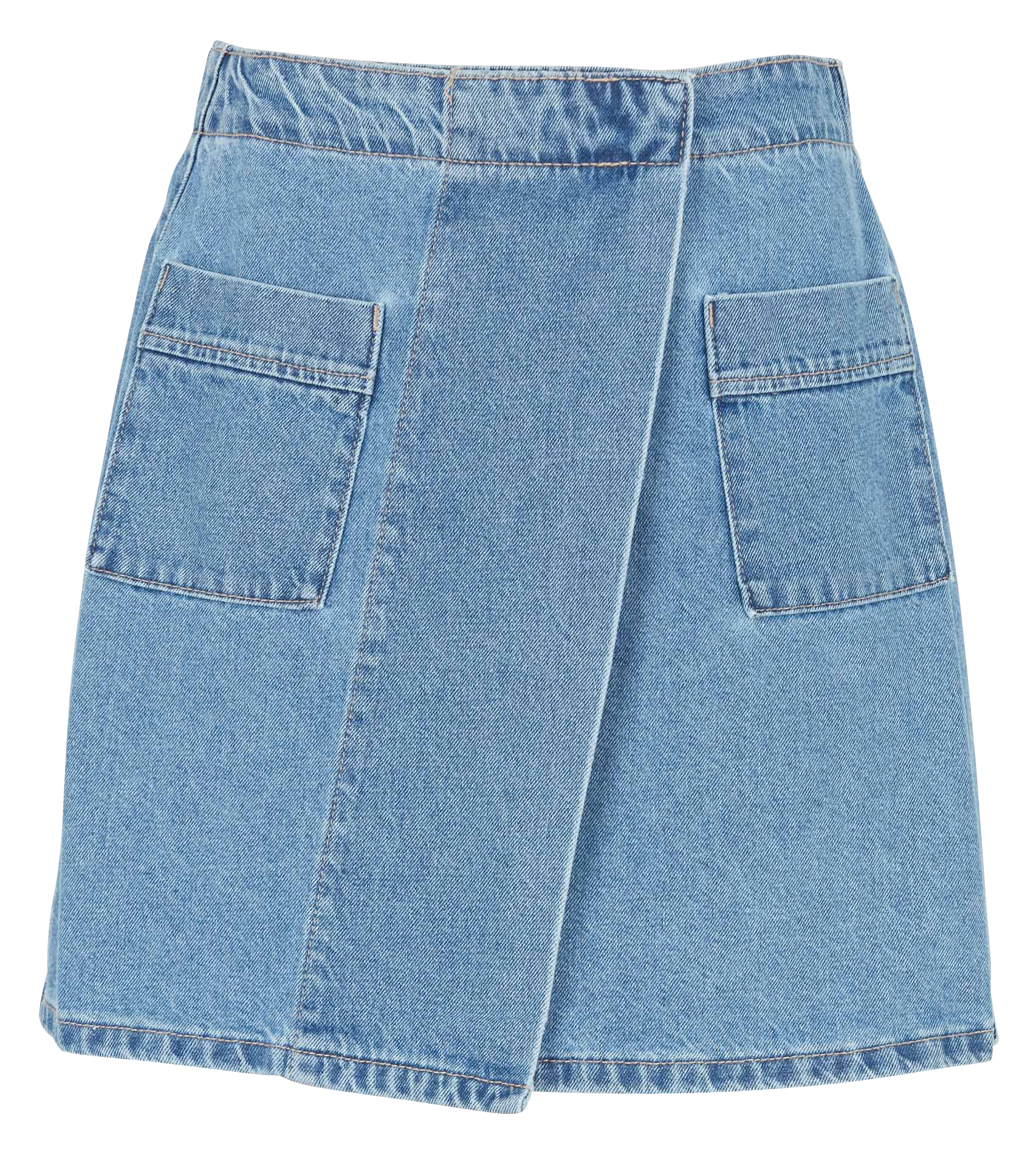 Jupe courte trapèze en coton  VILA Bleu