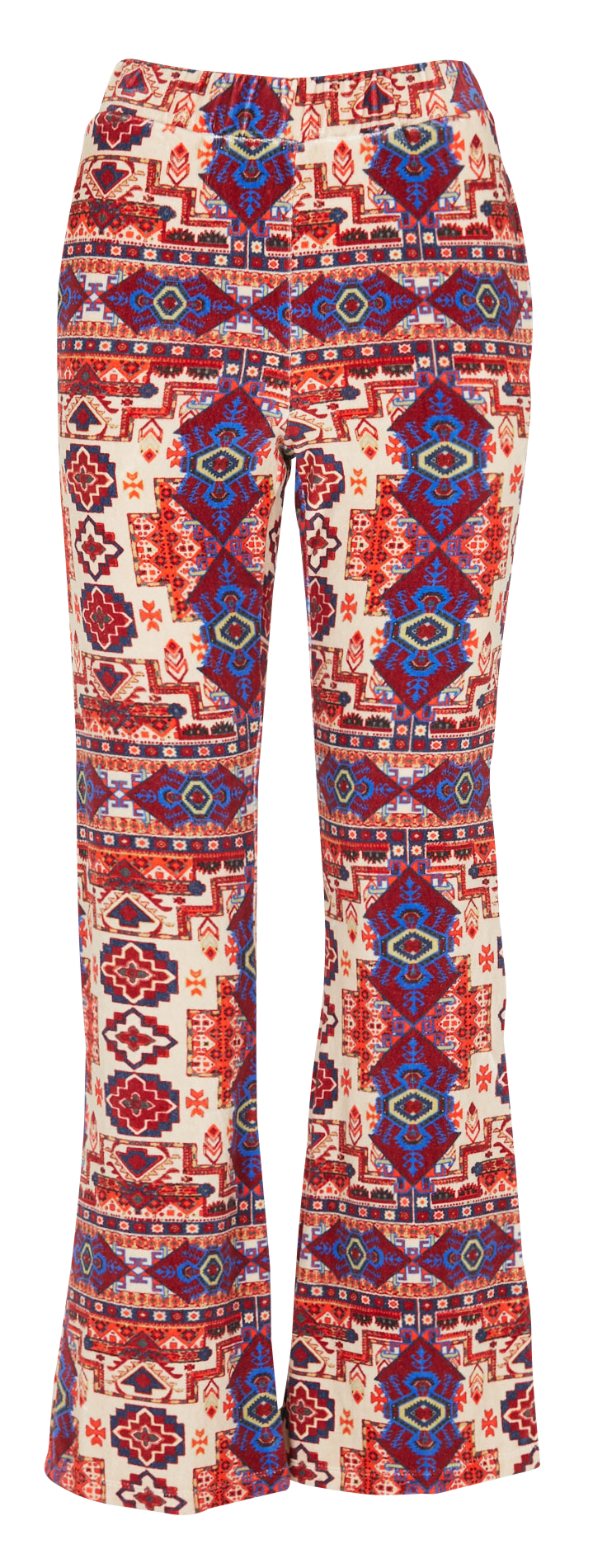 Pantalon taille haute à motif aztèque en coton V DE VINSTER Rouge