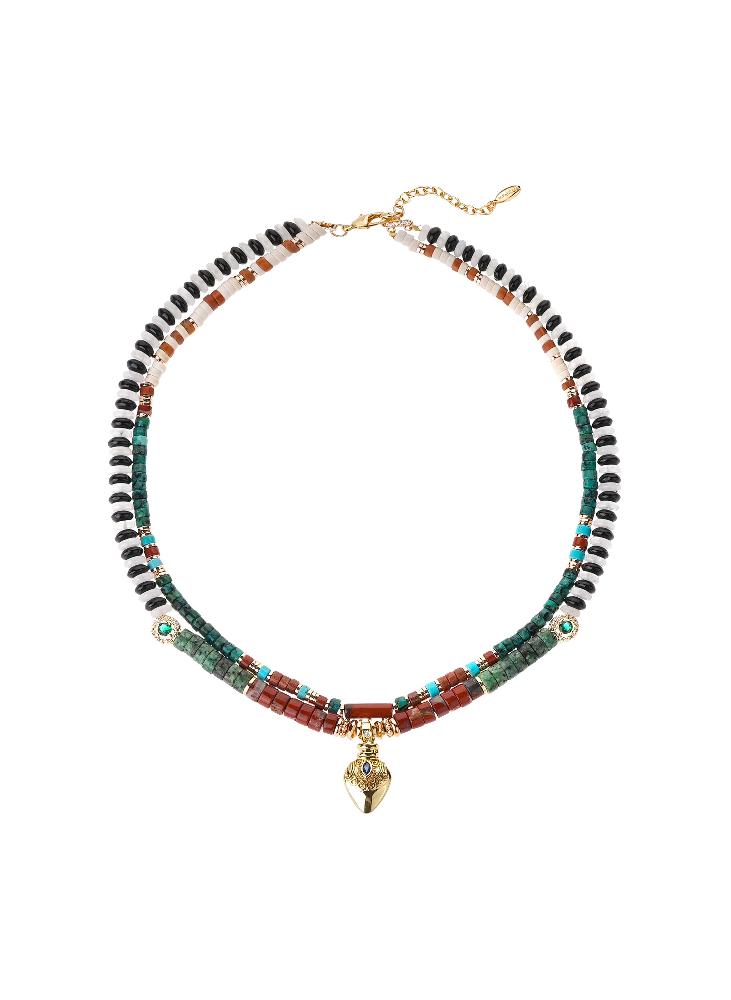 Necklace with pearls and sequins HIPANEMA Red