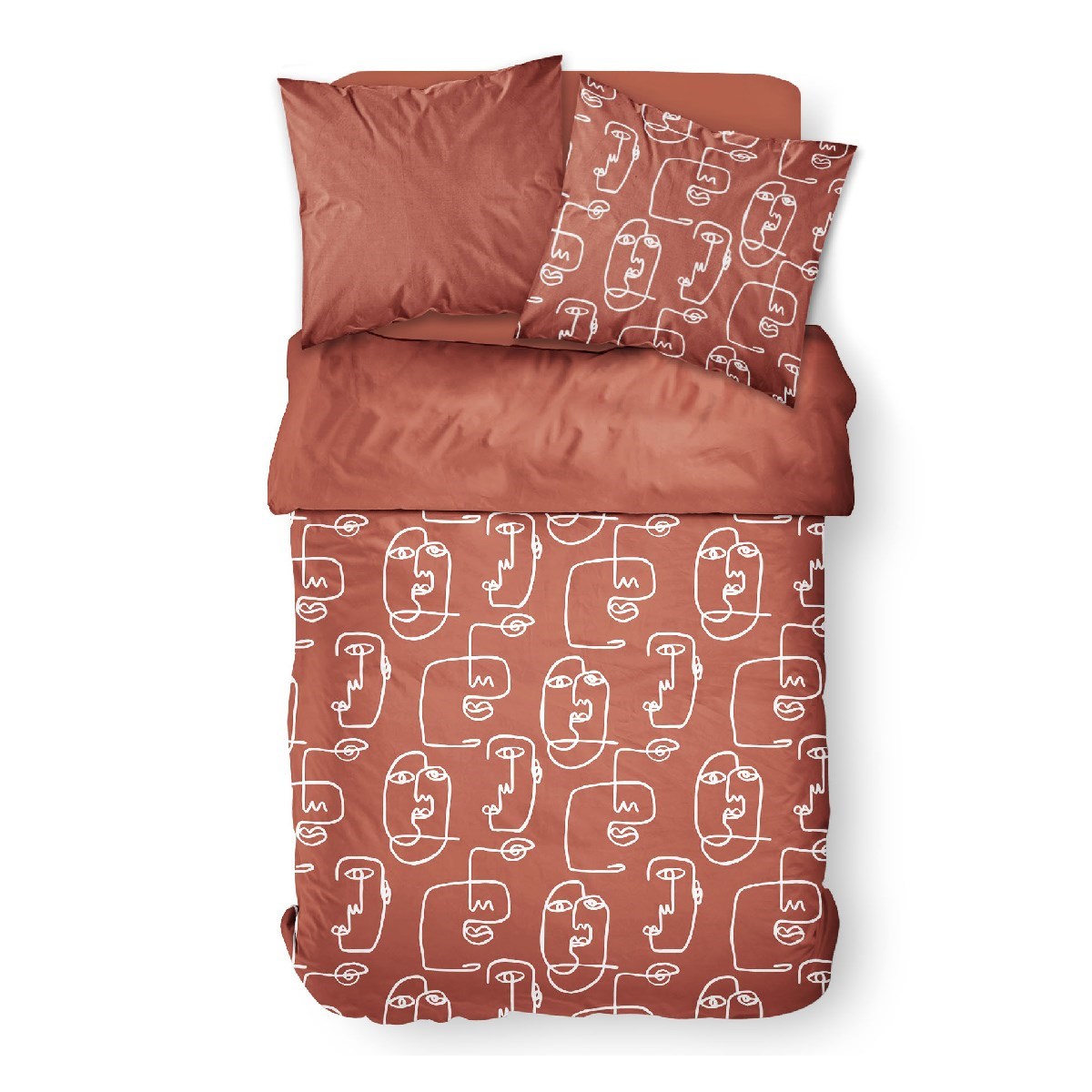 Printed cotton bedding set TODAY LINGE DE MAISON Red