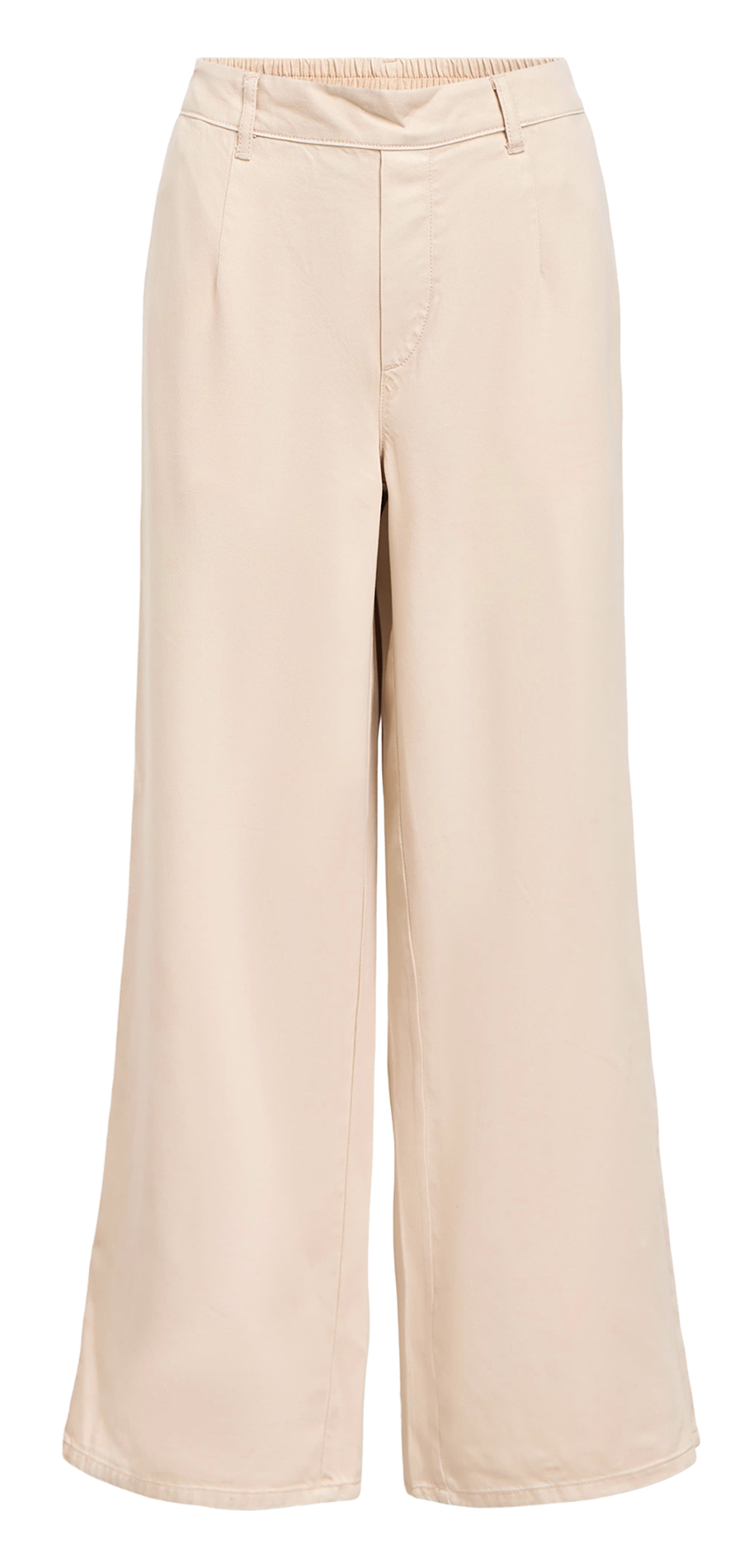 Elasticated wide-leg trousers Beige