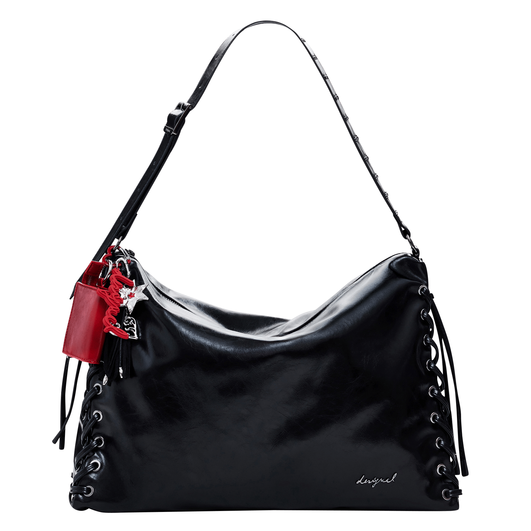 Sac à bandoulière effet cuir finition brillante DESIGUAL Noir