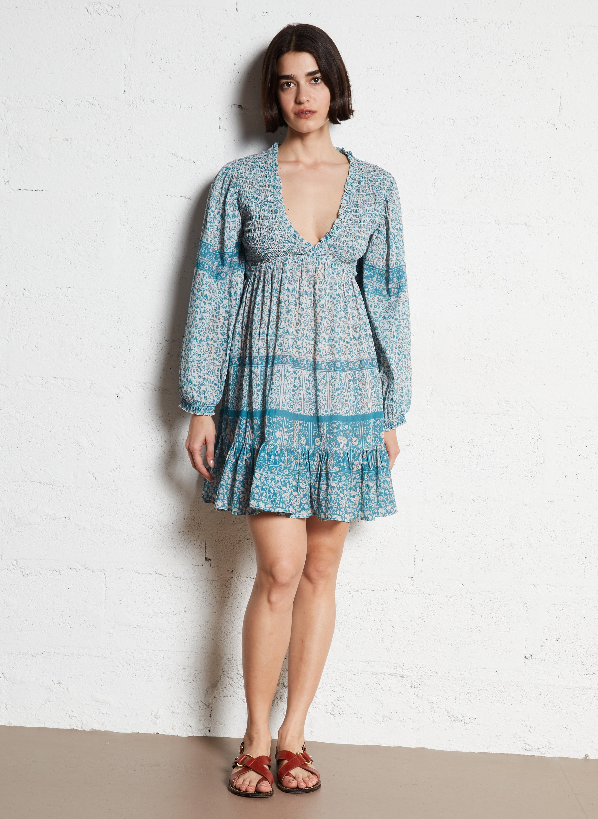 Robe courte imprimée  M.A.B.E Bleu