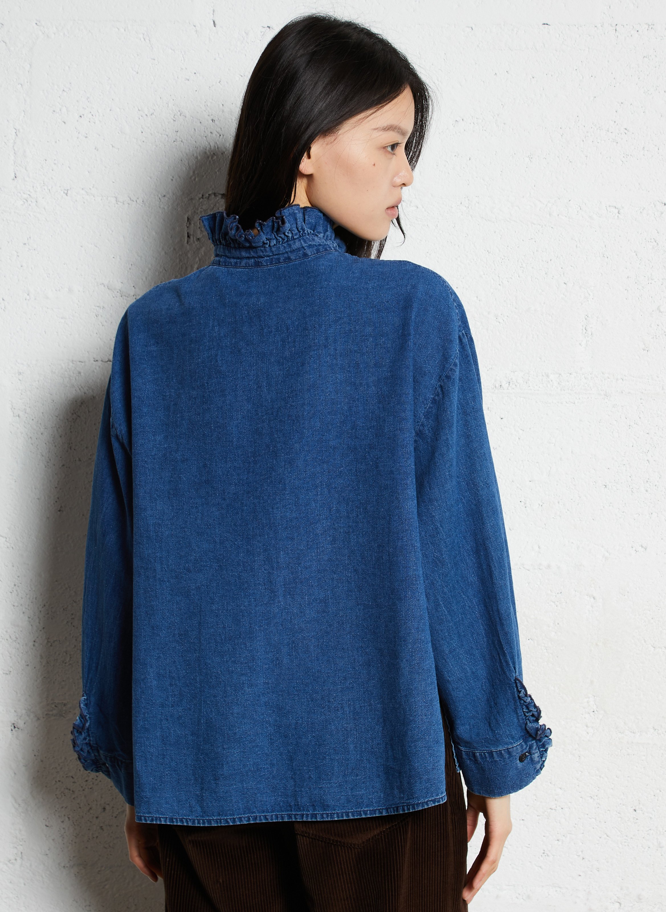 Oversized linnen blend blouse SUZIE WINKLE Blauw