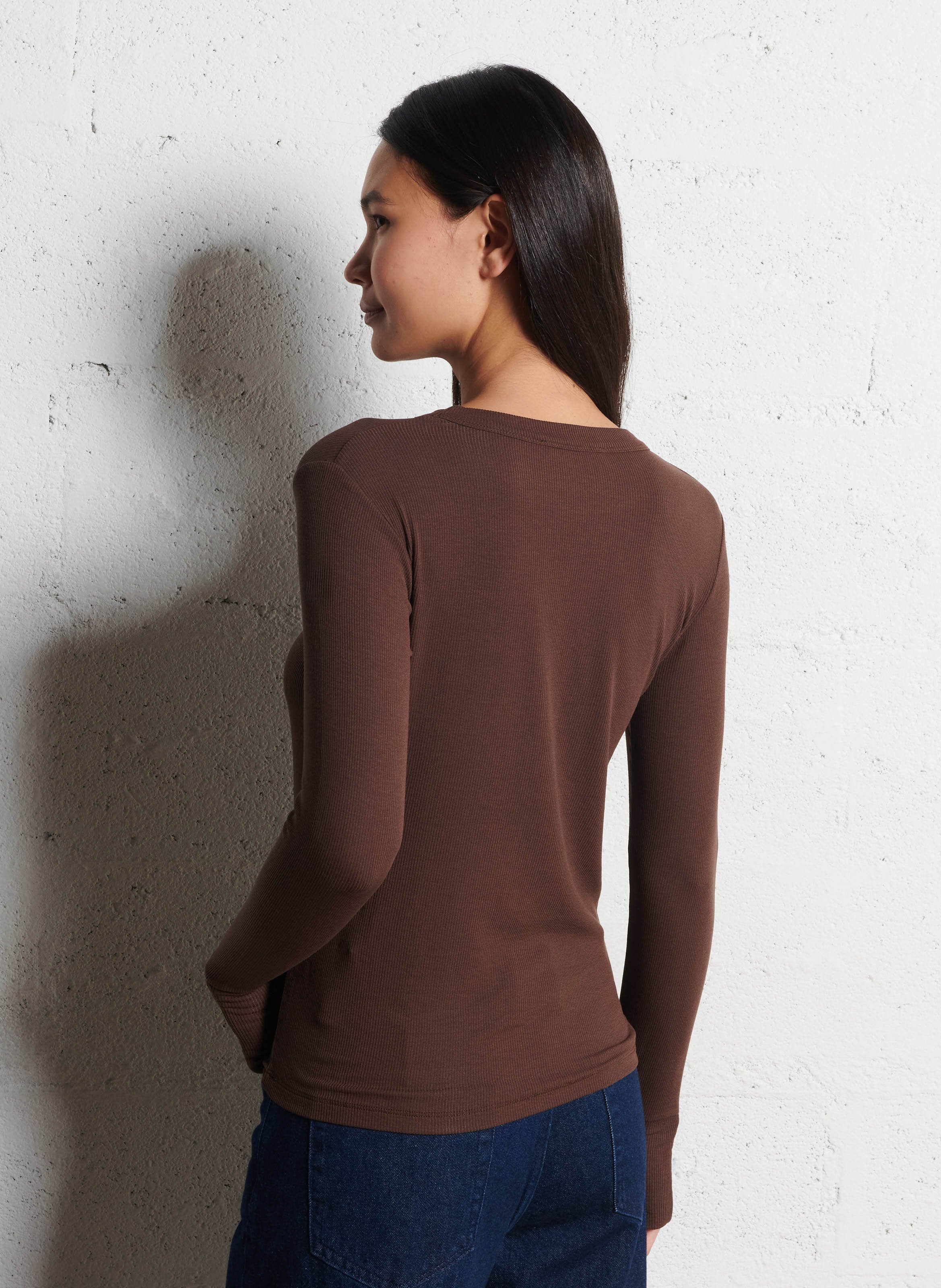 Tee-shirt droit col rond BA&SH Noir