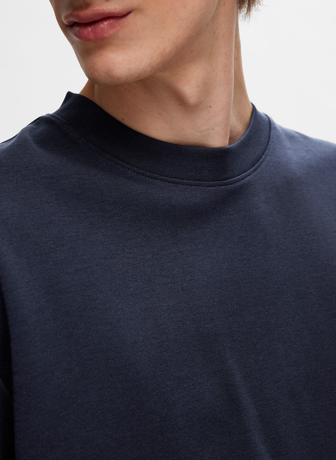 Tee-shirt oversize en coton bio mélangé SELECTED Bleu