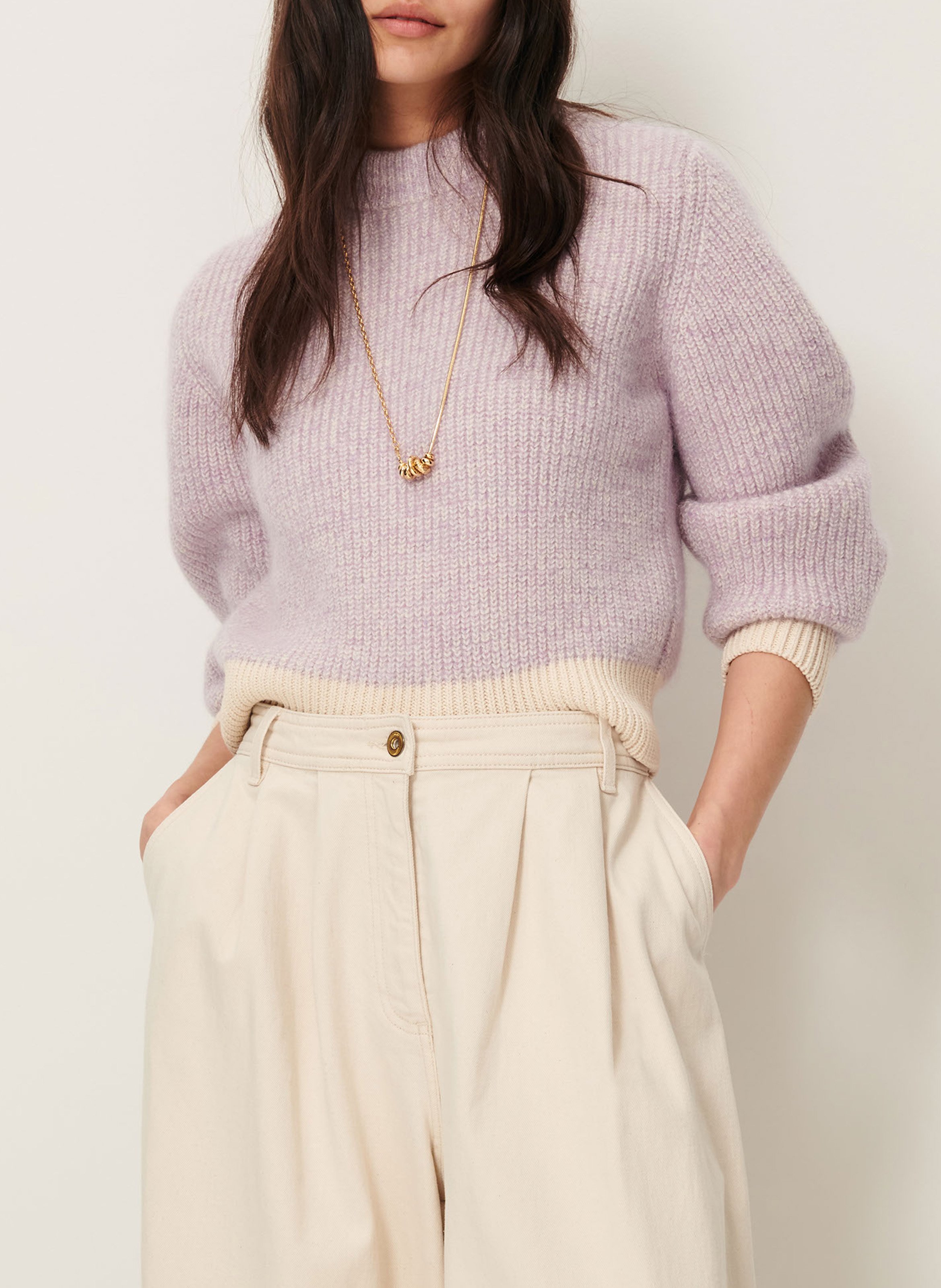Pull droit en maille SESSUN Violet