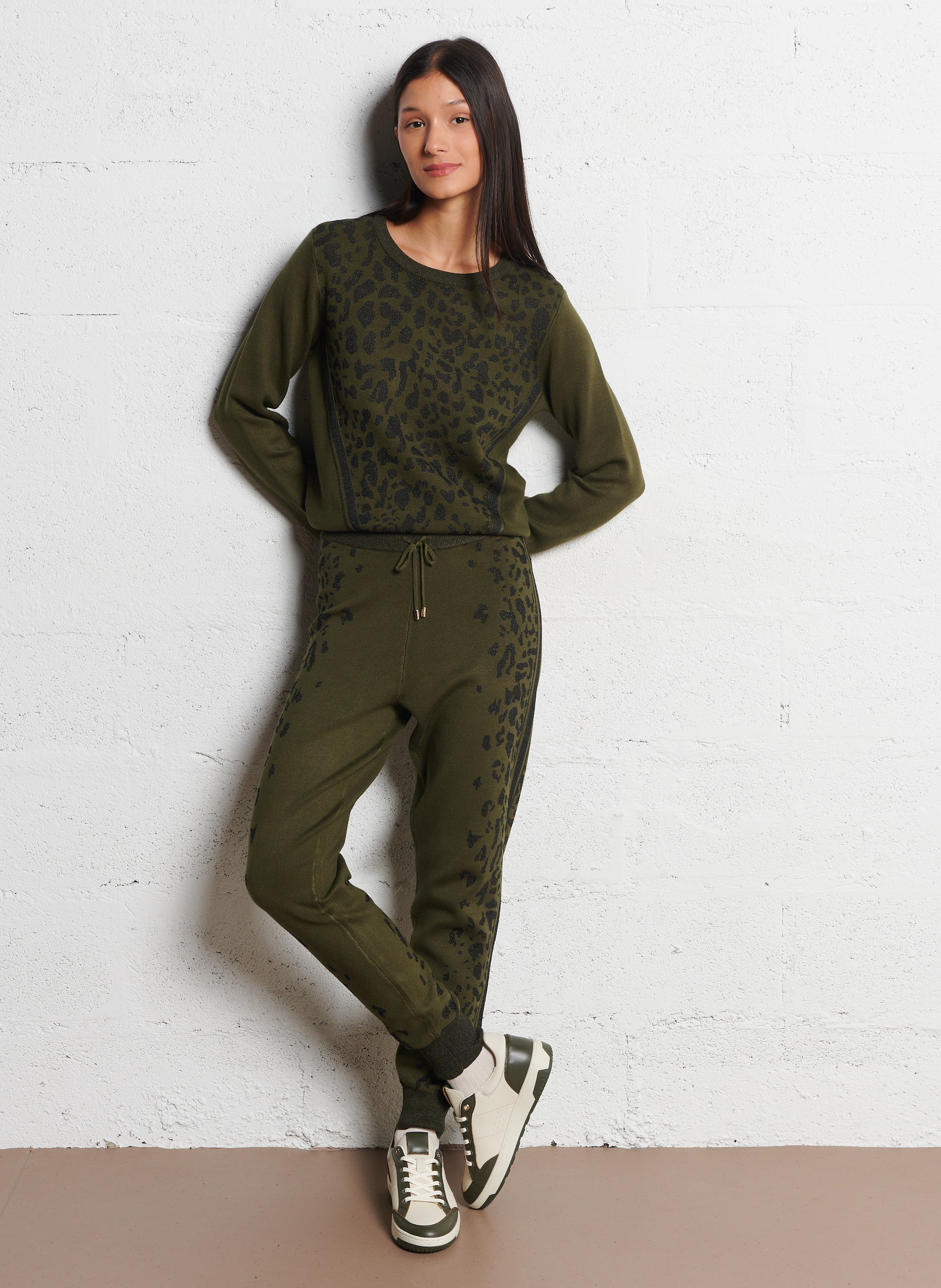 Joggingbroek met jacquardpatroon LIU JO Groen