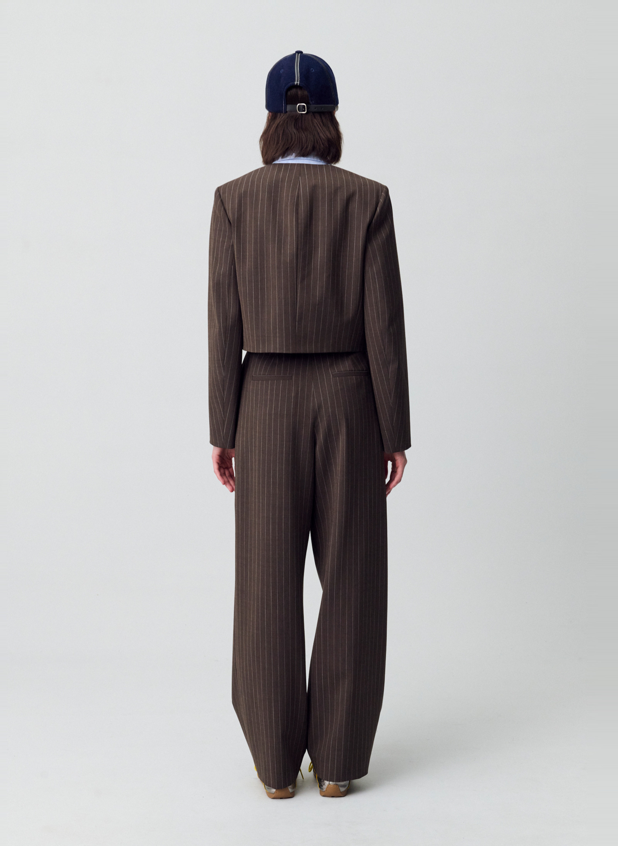 Veste oversize col rond à rayures CLAUDIE PIERLOT Marron