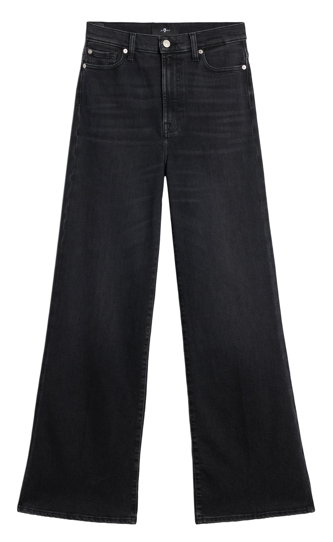 Wijde hoge taille jeans uni 7 FOR ALL MANKIND Zwart