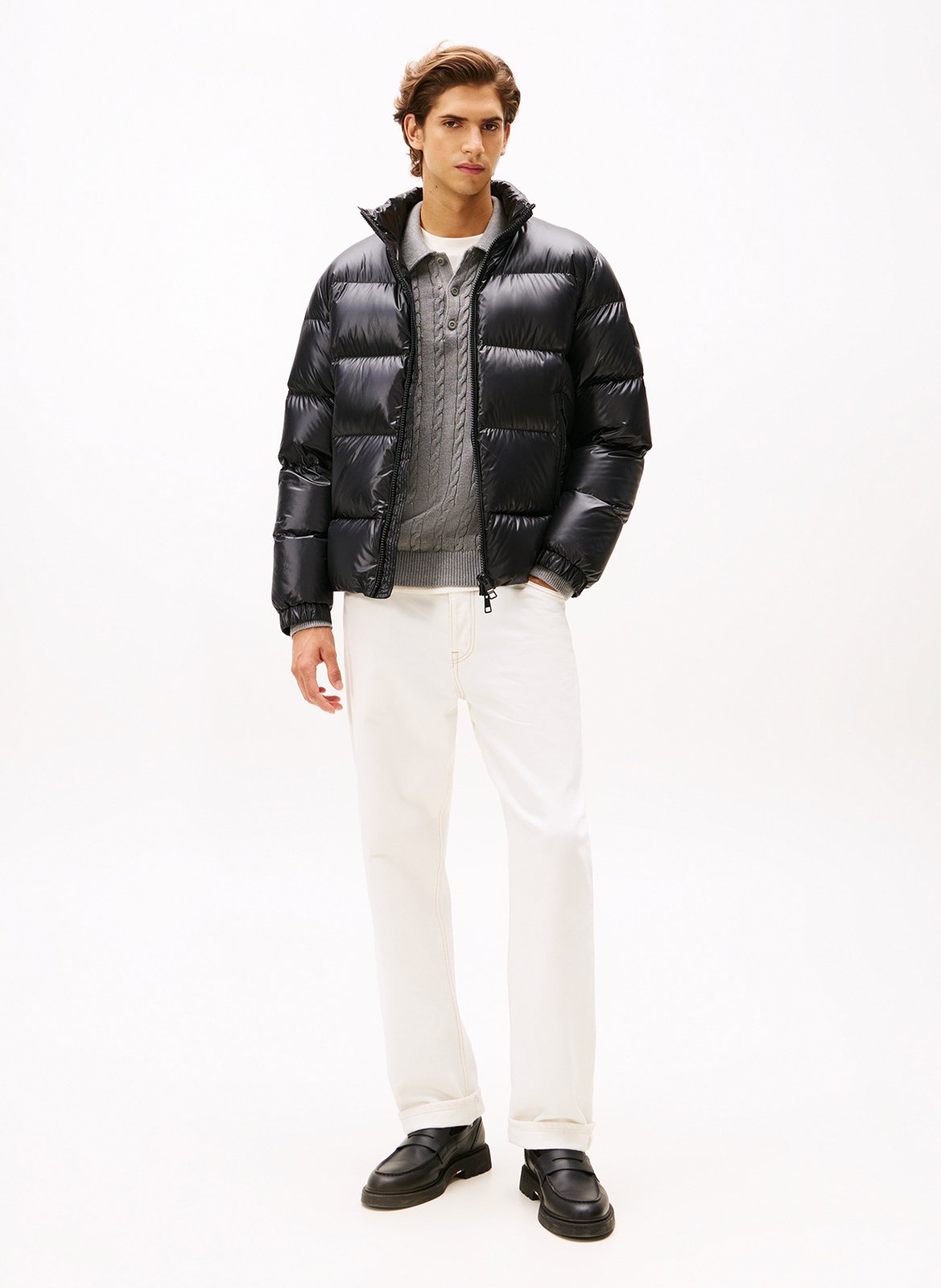 Doudoune droite en fibres recyclées TOMMY HILFIGER Noir