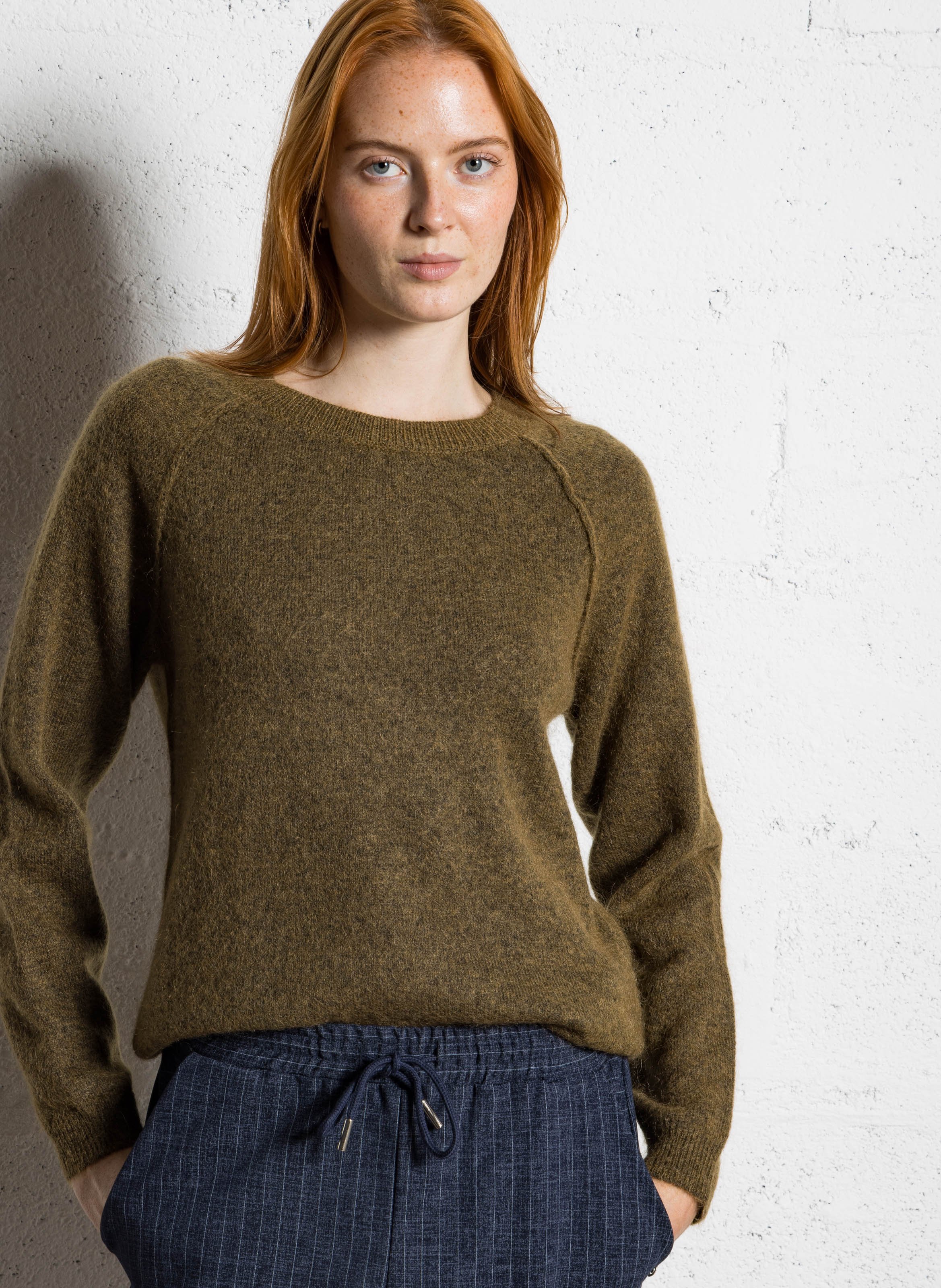 Pull droit col rond en laine mélangée SUD EXPRESS