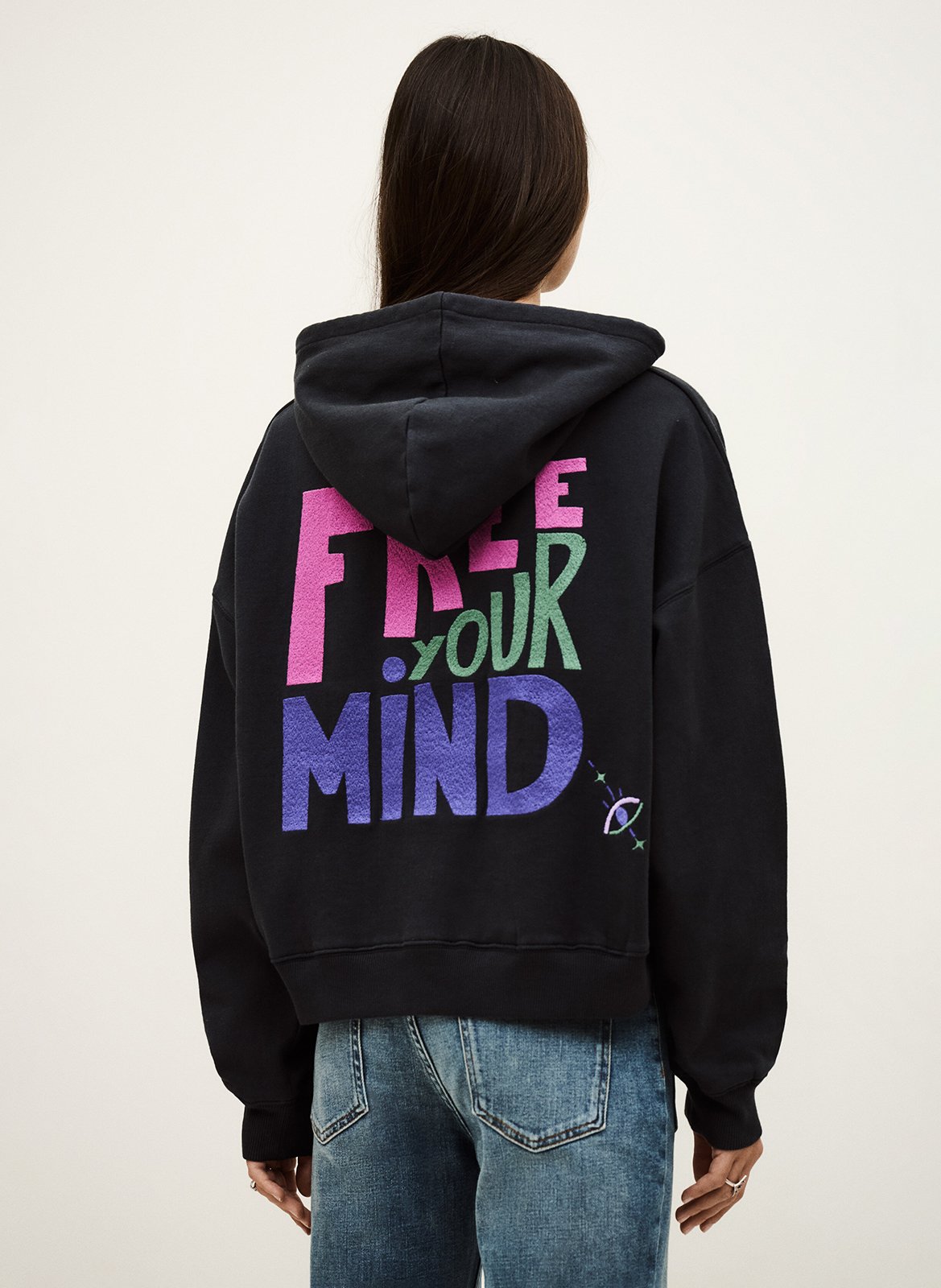 Sweat à capuche brodé BA&SH Noir