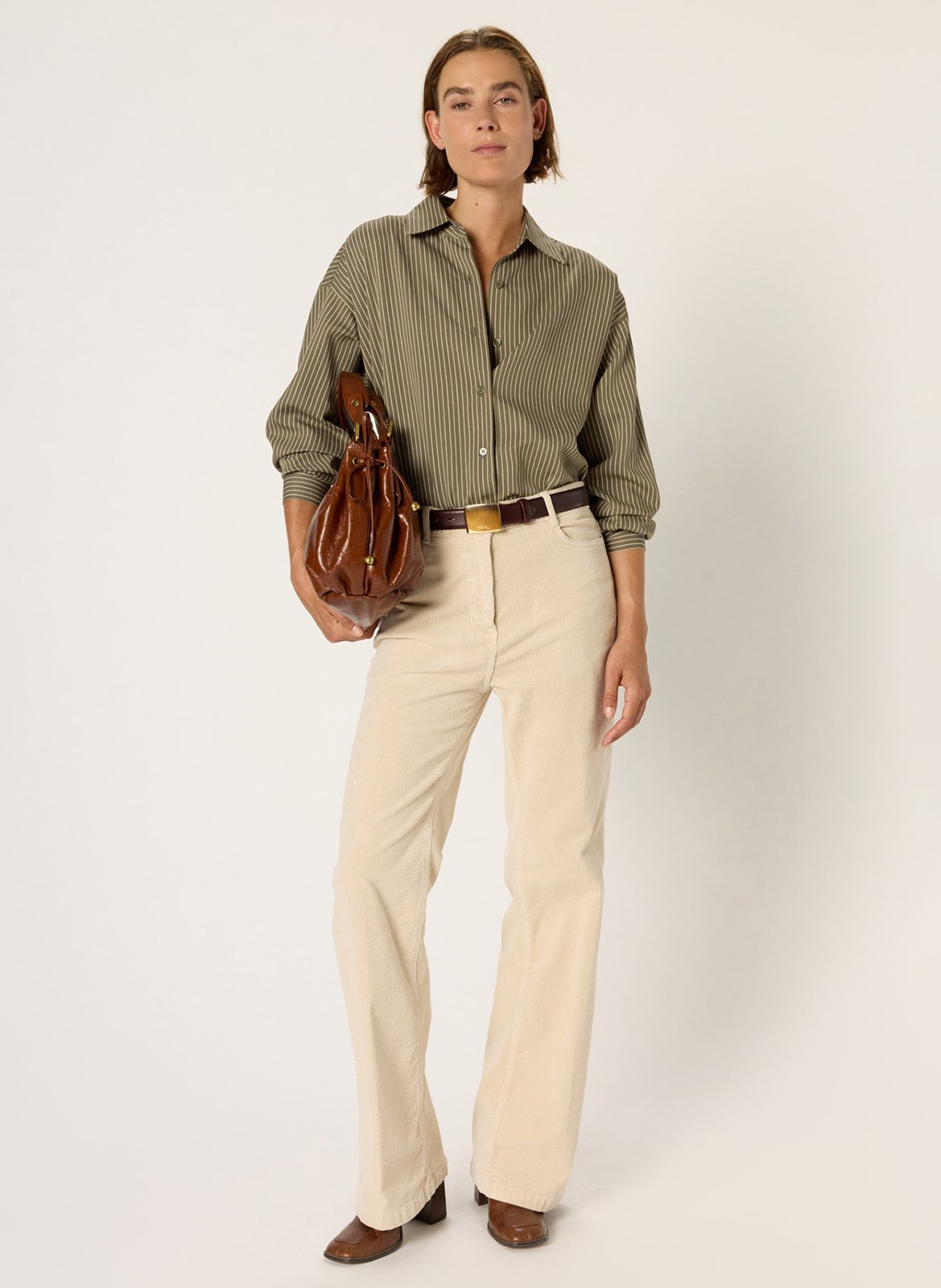 Pantalon taille haute en velours côtelé GERARD DAREL