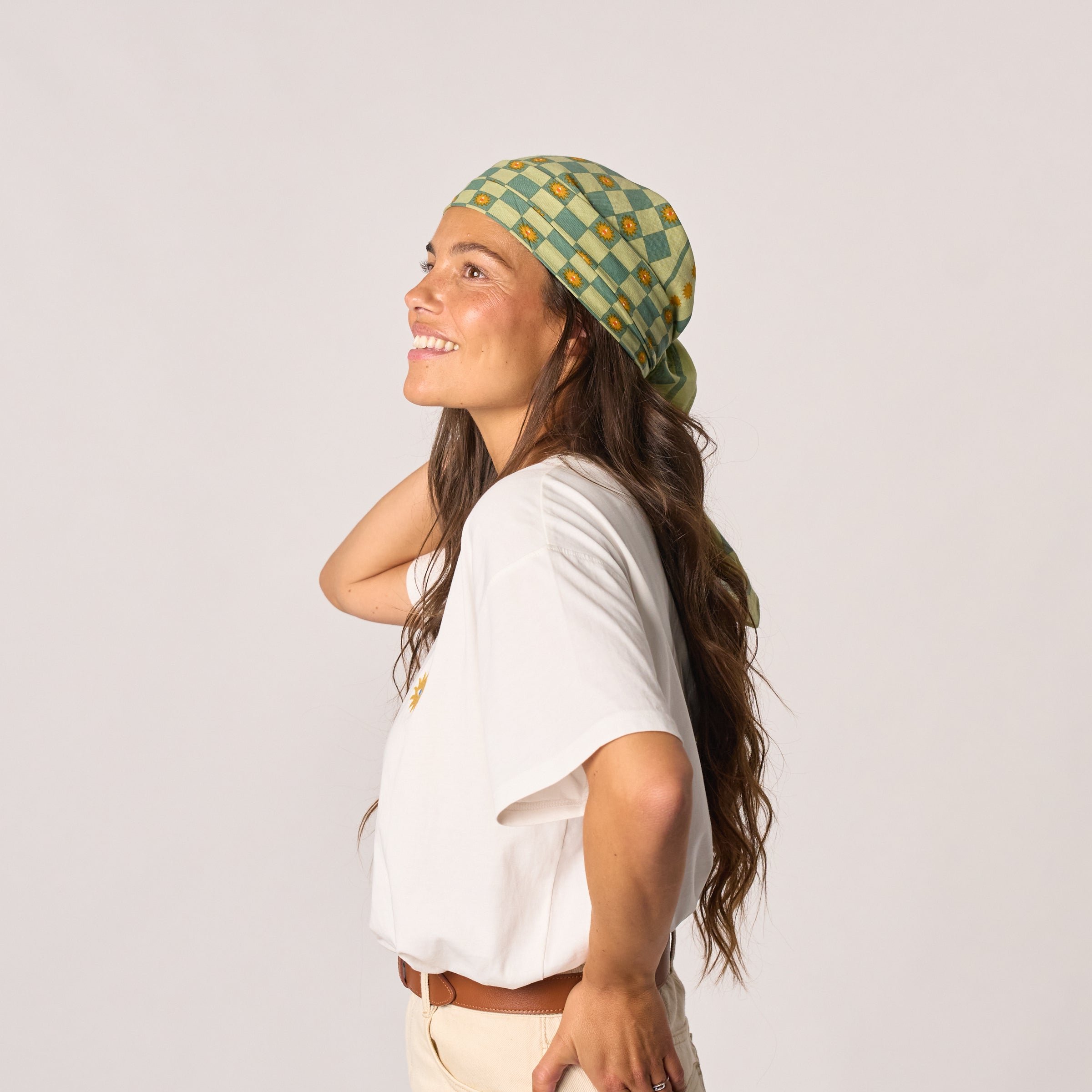 Small organic cotton Romanesque scarf BILLYBELT Green