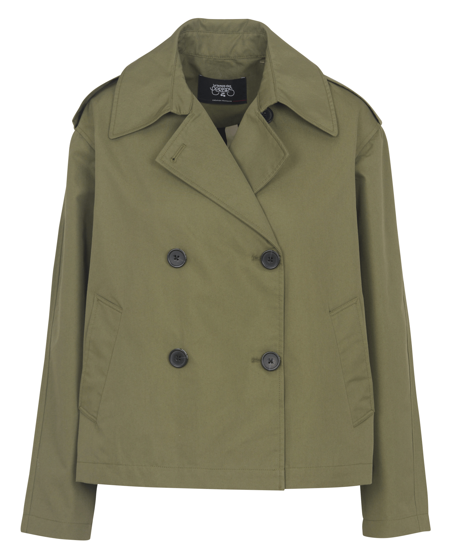 Oversize-Trenchcoat aus Baumwollmix LE TEMPS DES CERISES Grun