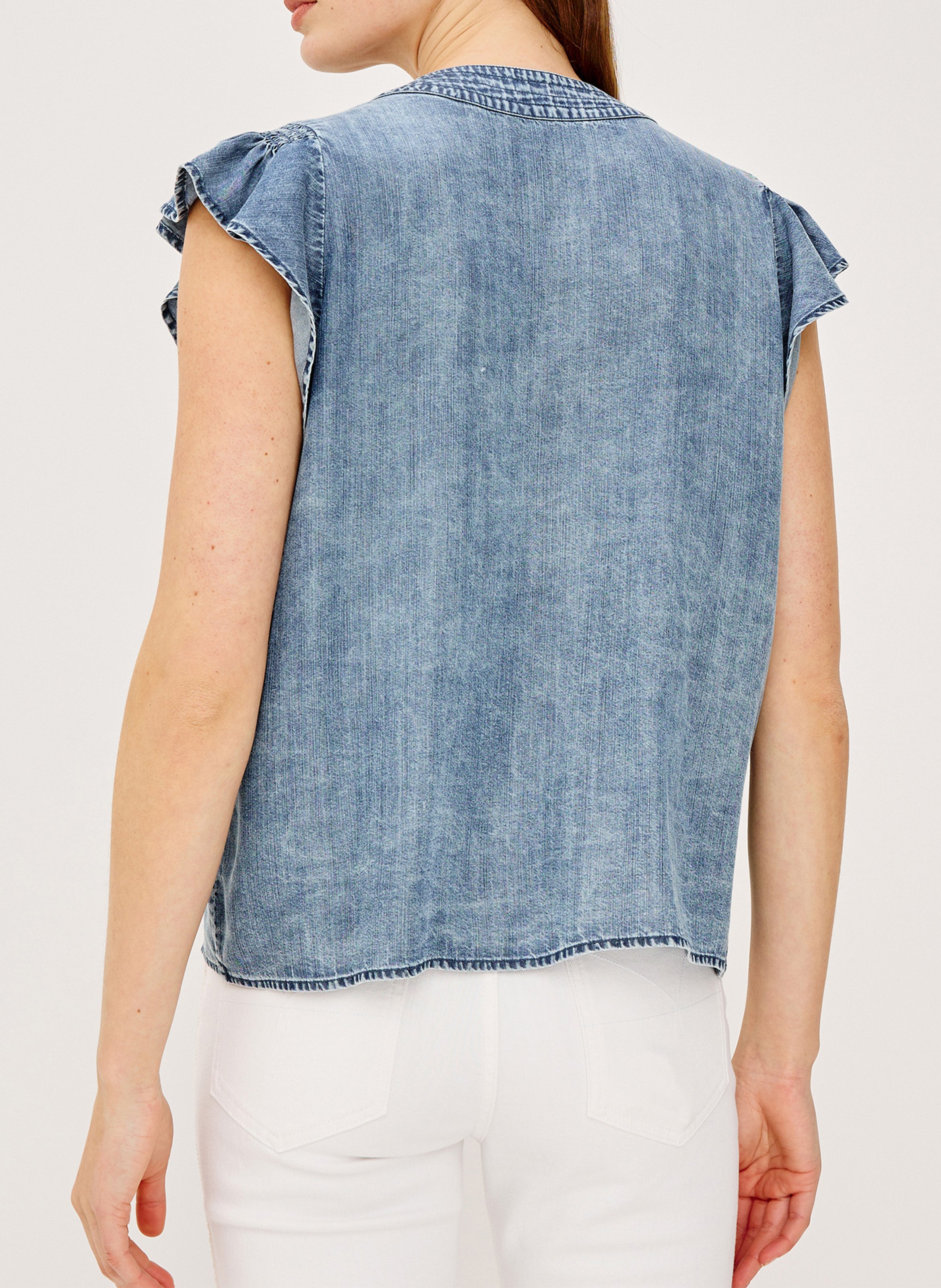 Fluid satin V-neck top RAILS Blue