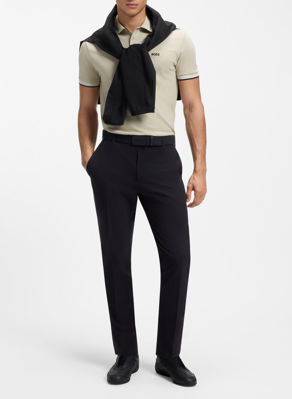 Regular-fit cotton polo shirt Beige