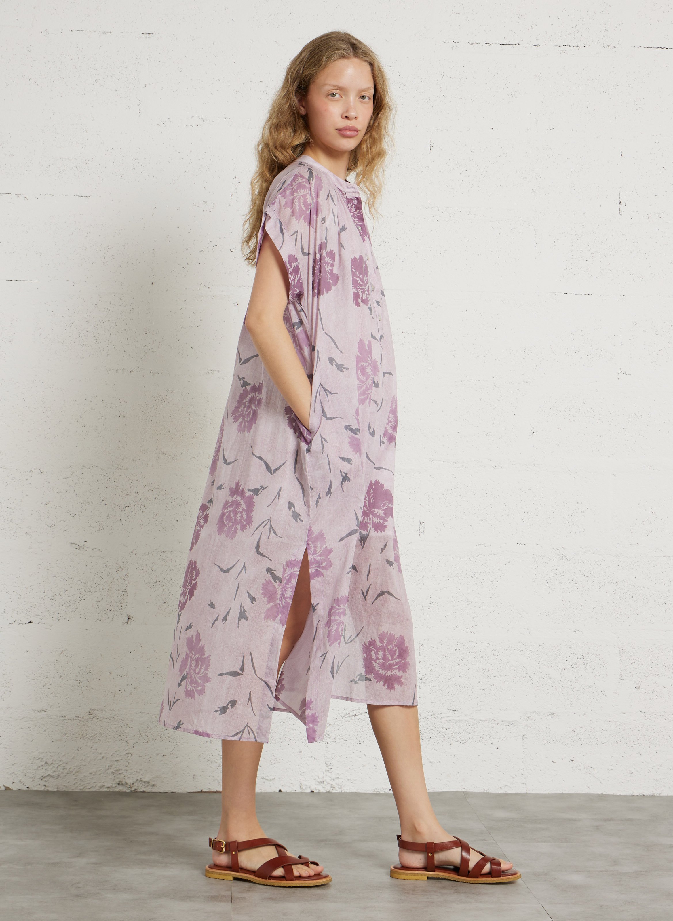 Robe longue ample imprimée HOD PARIS Violet