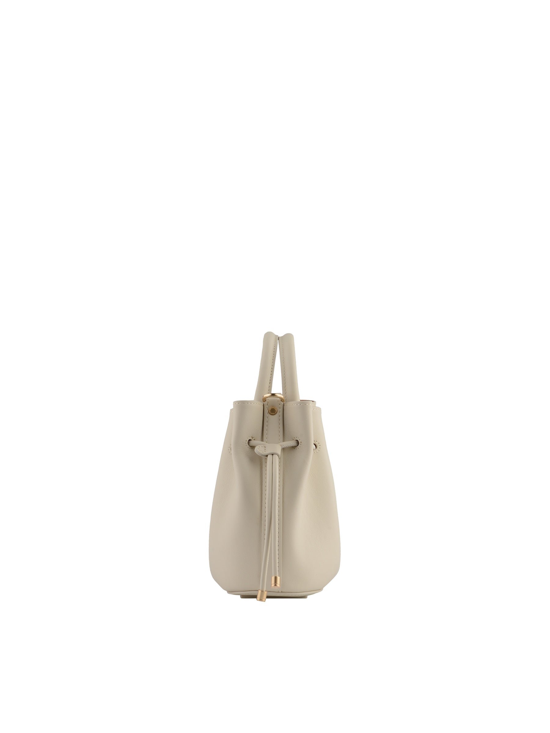 Calfskin leather handbag POURCHET Beige