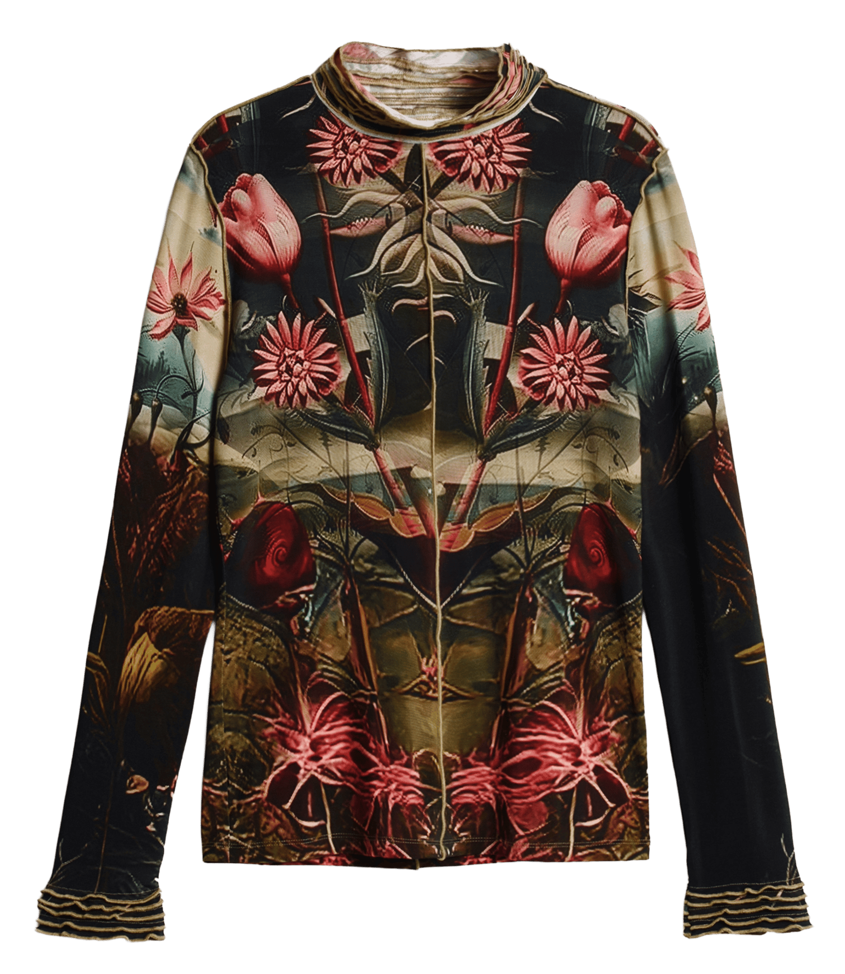 Eng anliegendes Top mit Stehkragen DESIGUAL Schwarz