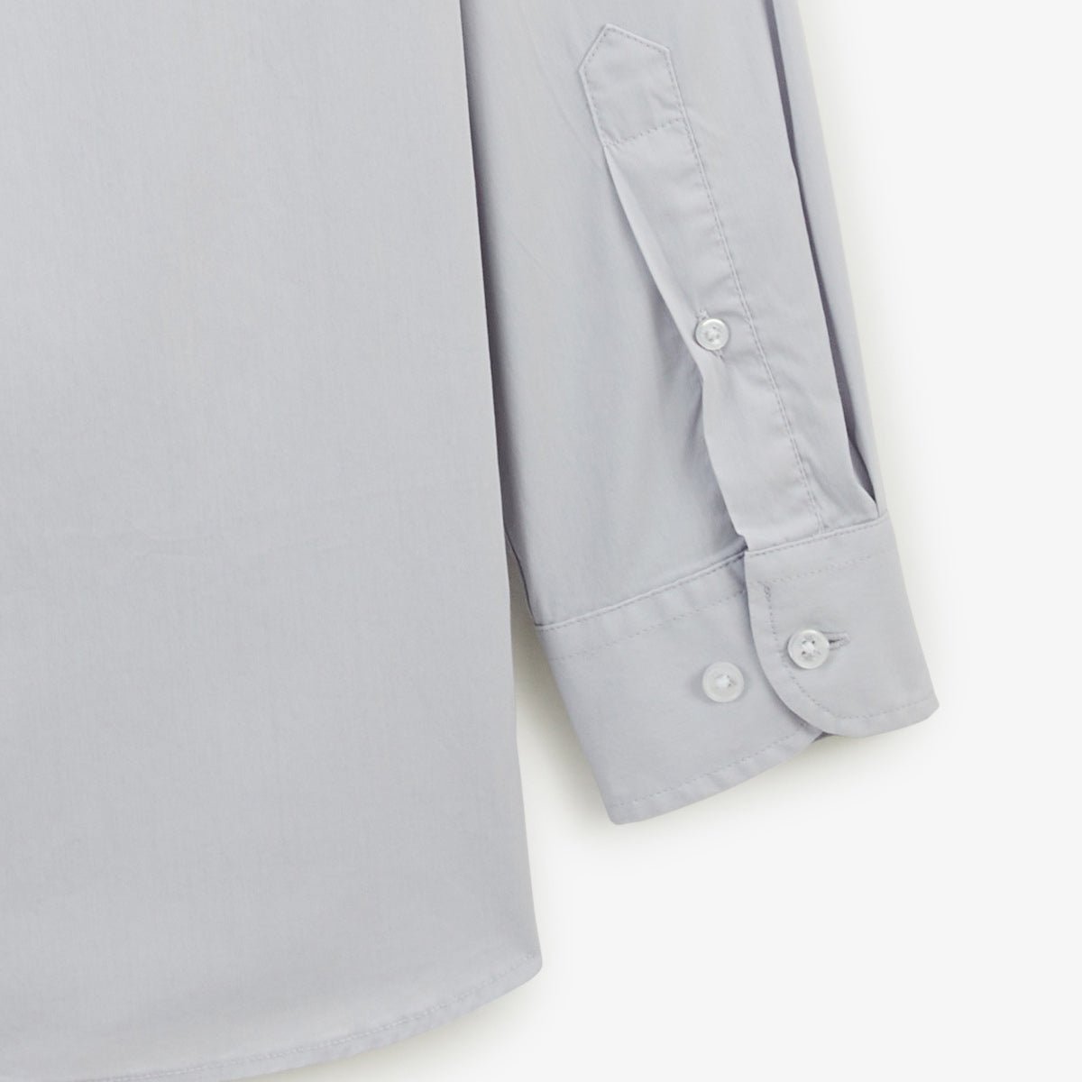 Solid color long-sleeve cotton stretch shirt SERGE BLANCO Grey