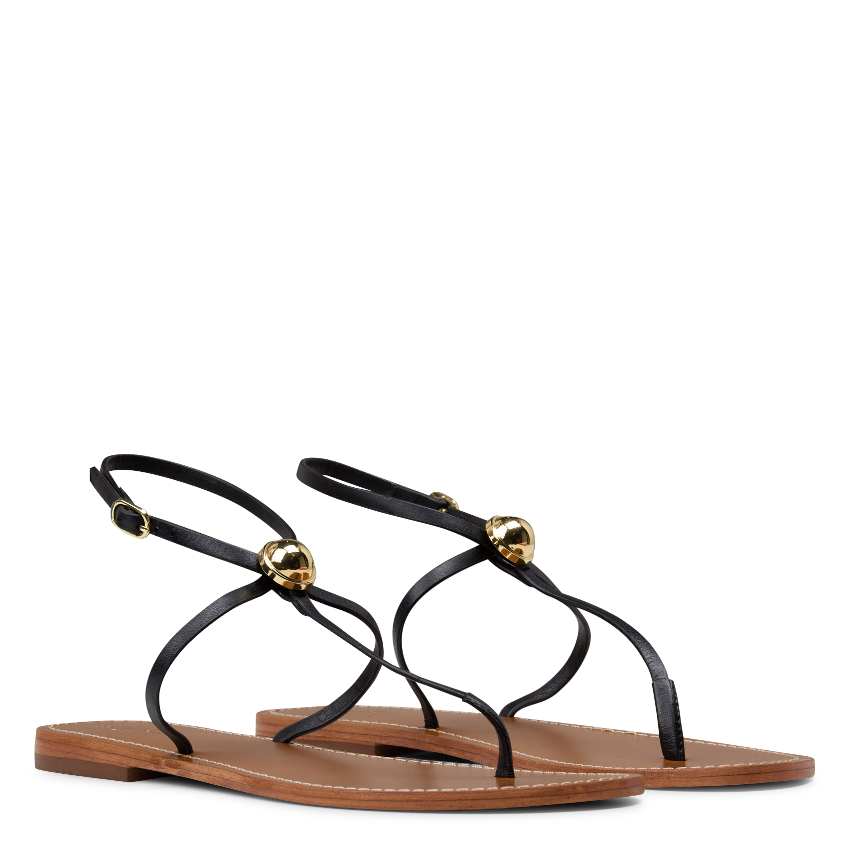 Sandale à fines lanières avec bijou PETITE MENDIGOTE Noir