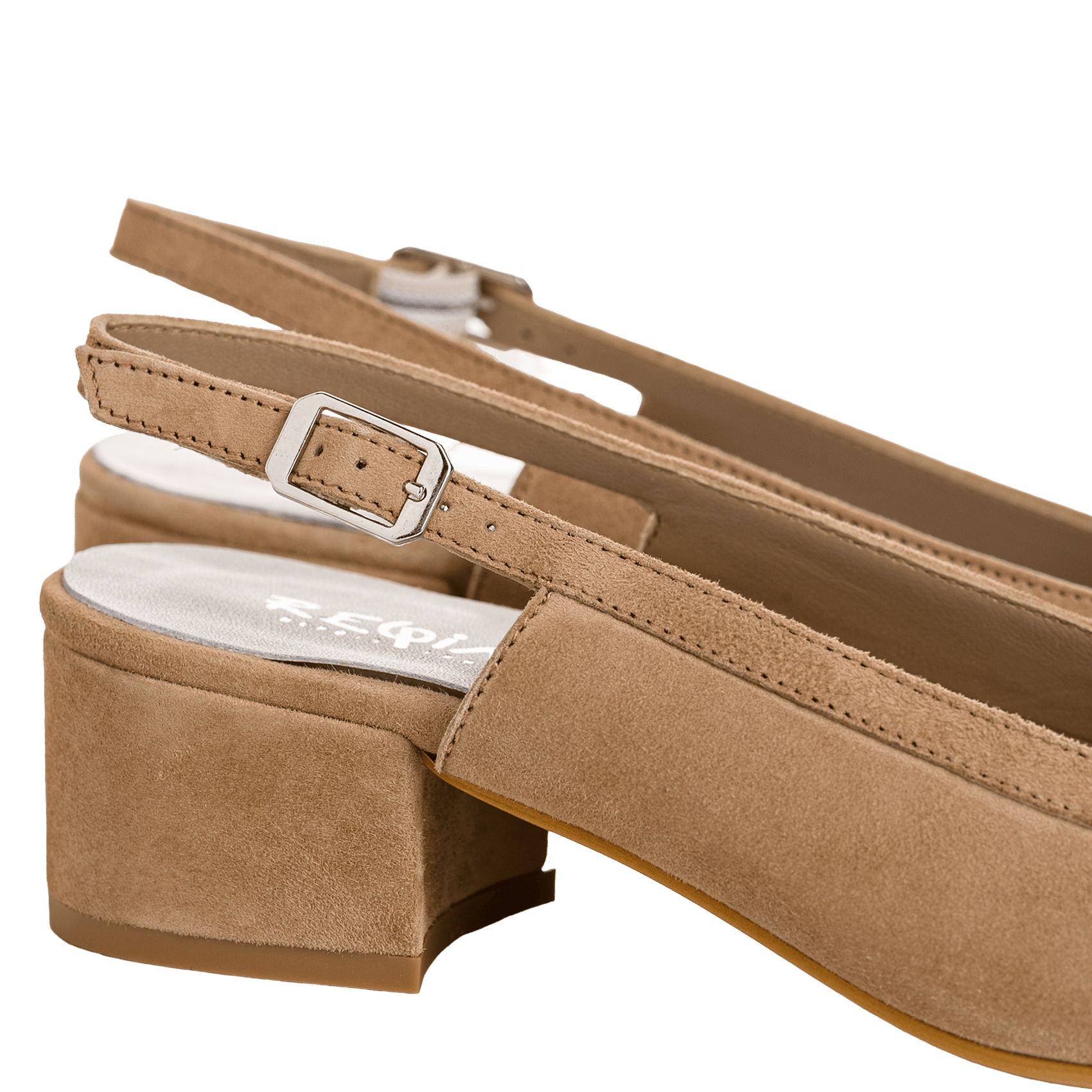 Ballerines en cuir velours REQINS Marron