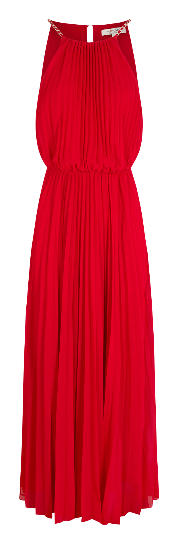 Robe plisée col rond MORGAN Rouge