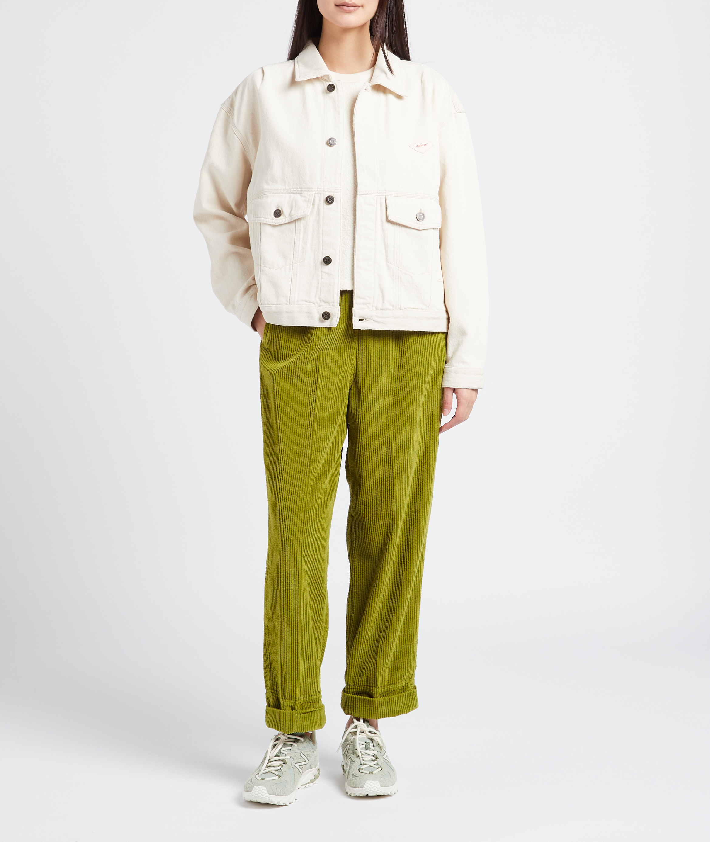 Weites Rundhals-T-Shirt aus Bio-Baumwolle AMERICAN VINTAGE Beige