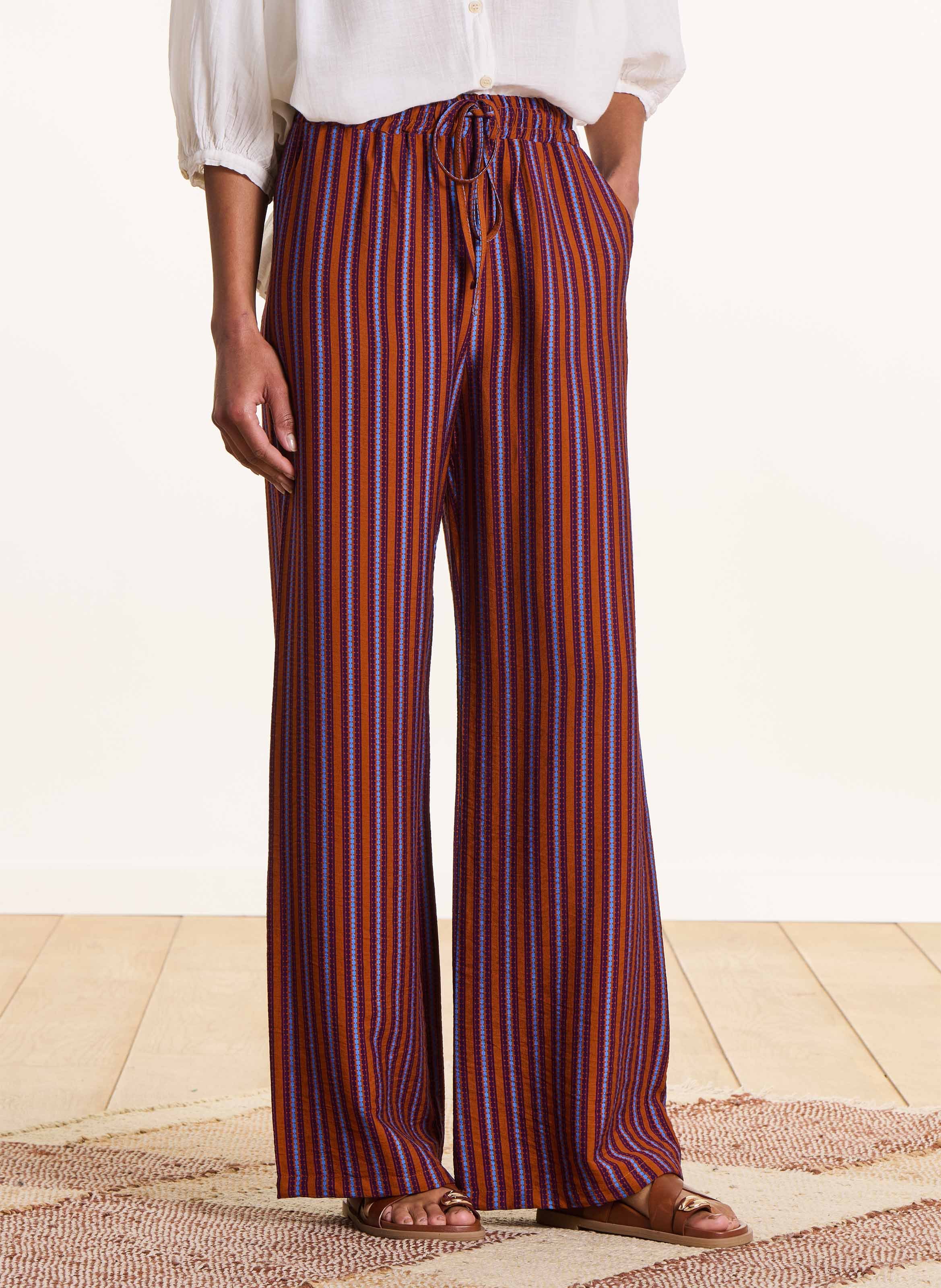 Pantalon large à rayures LA FEE MARABOUTEE Multicolore