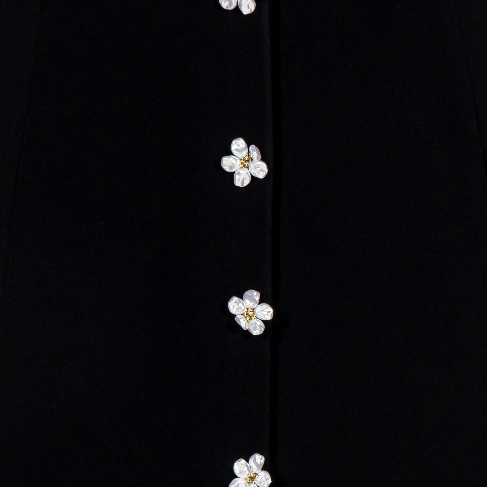 Solid midi dress with flower buttons MAJE Black