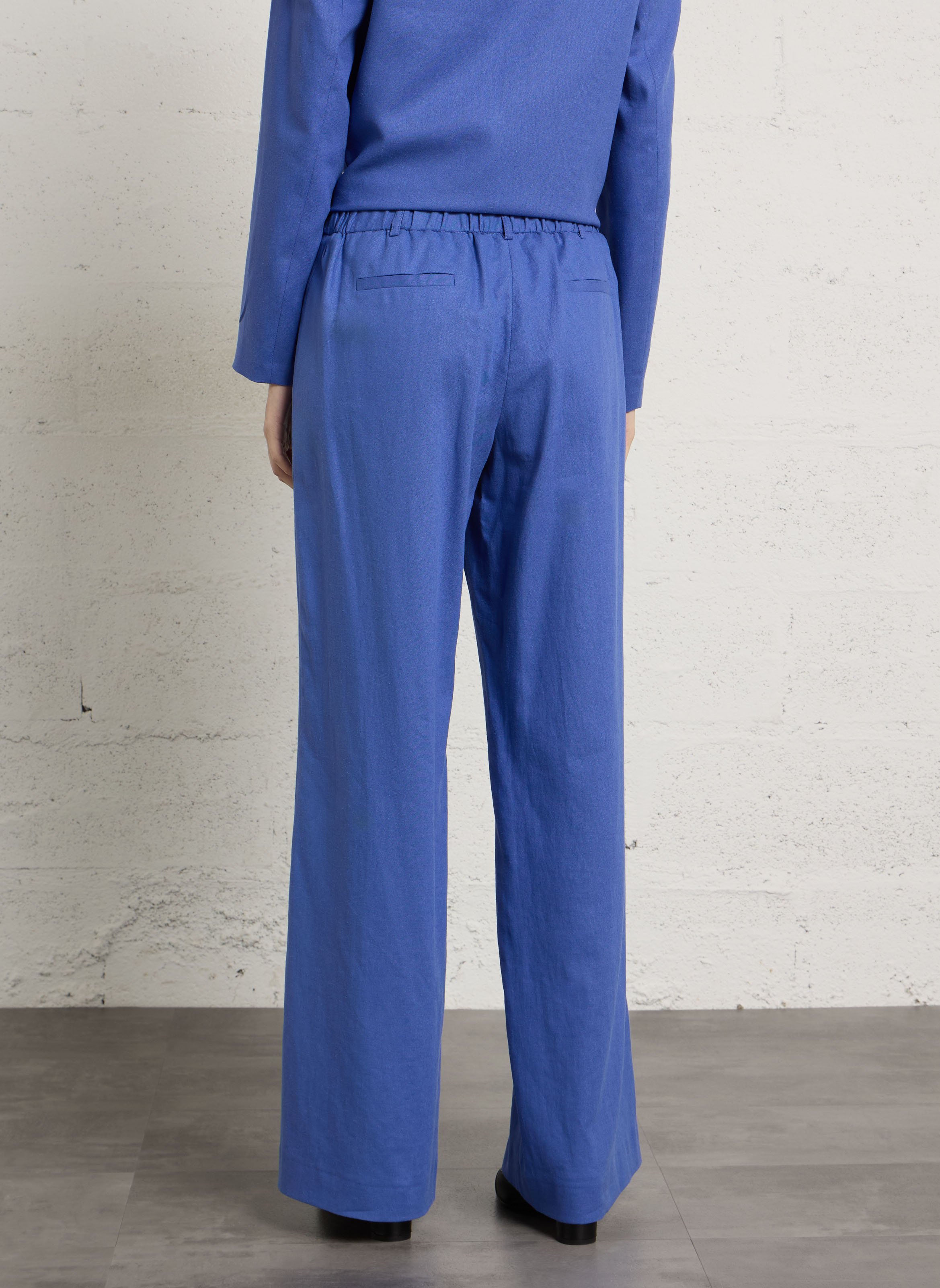 Pantalón ancho de mezcla de lino MAISON 123 Cereza
