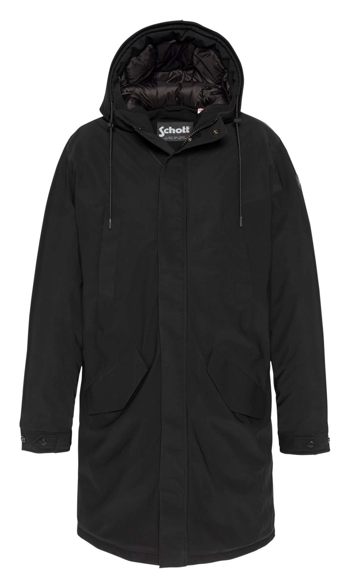 Hooded parka with stand-up collar SCHOTT Black