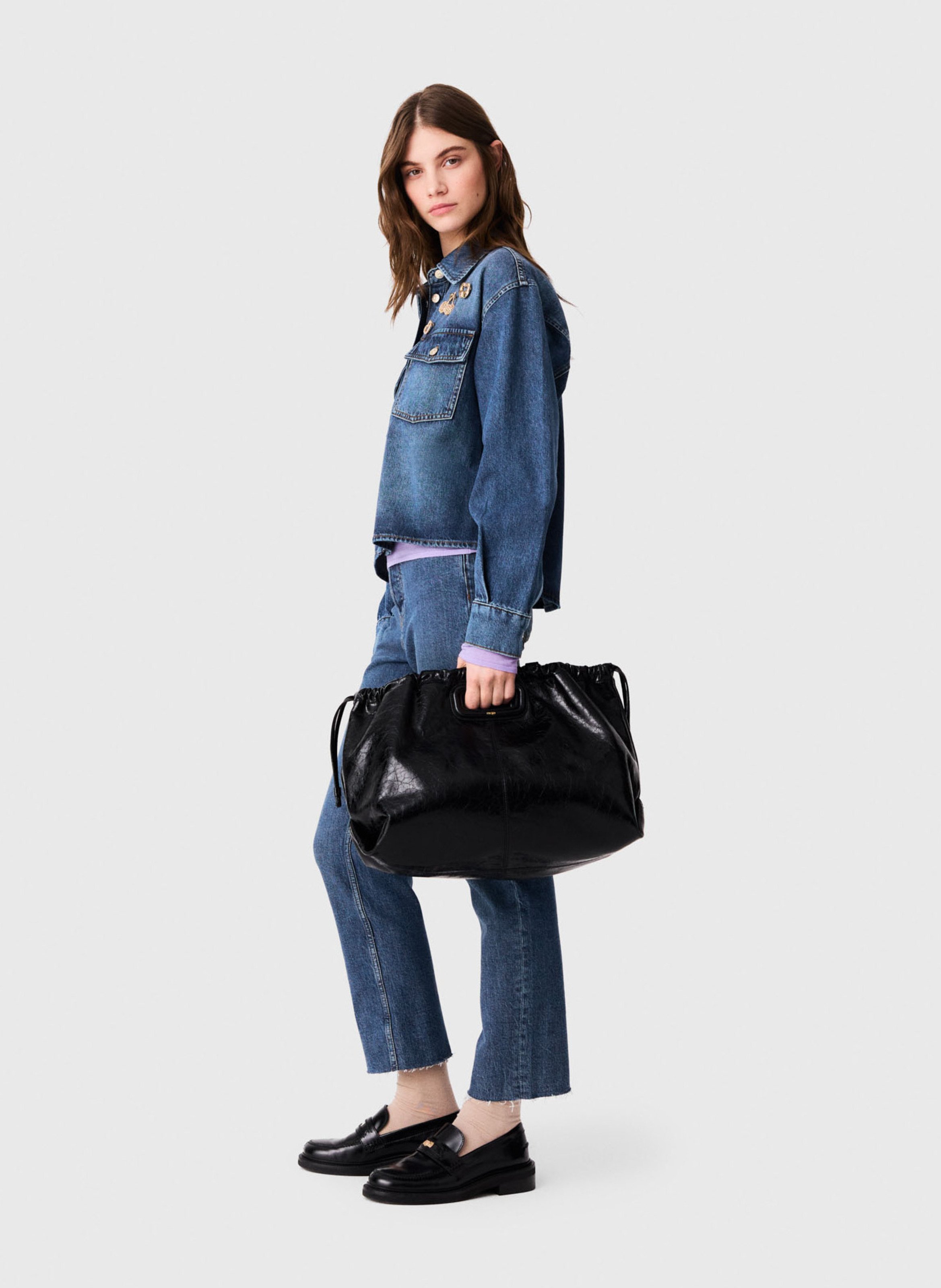 Oversized denim shirt MAJE Blue