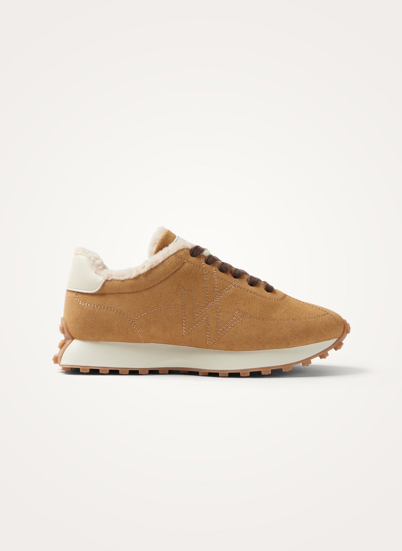 Sneakers with sewn monogram on running sole VANESSA WU Beige