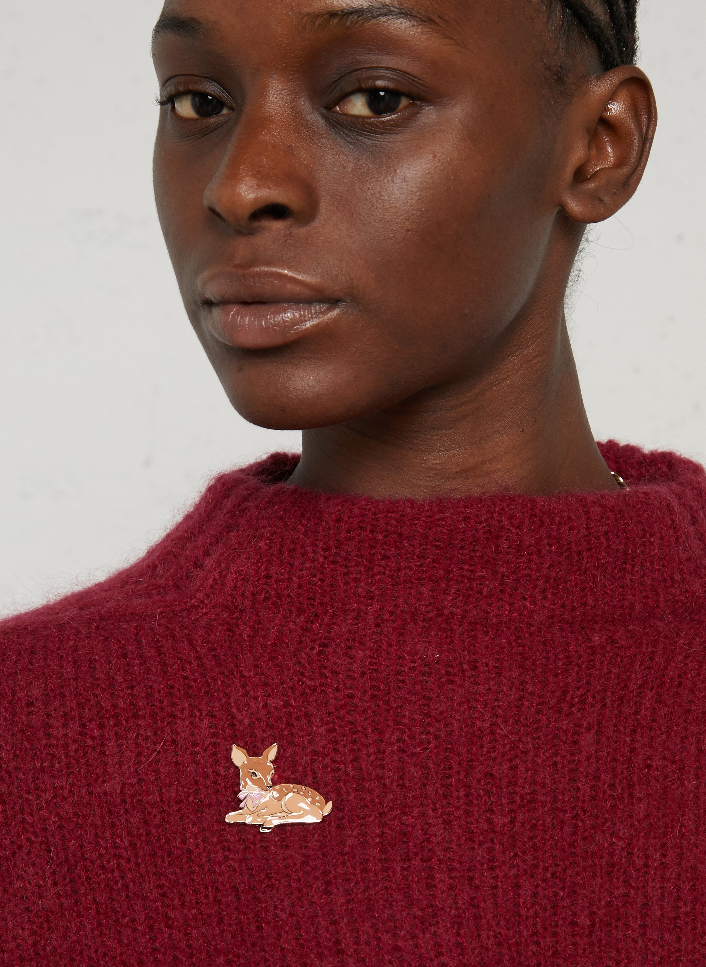 Enamel deer brooch DES PETITS HAUTS Golden