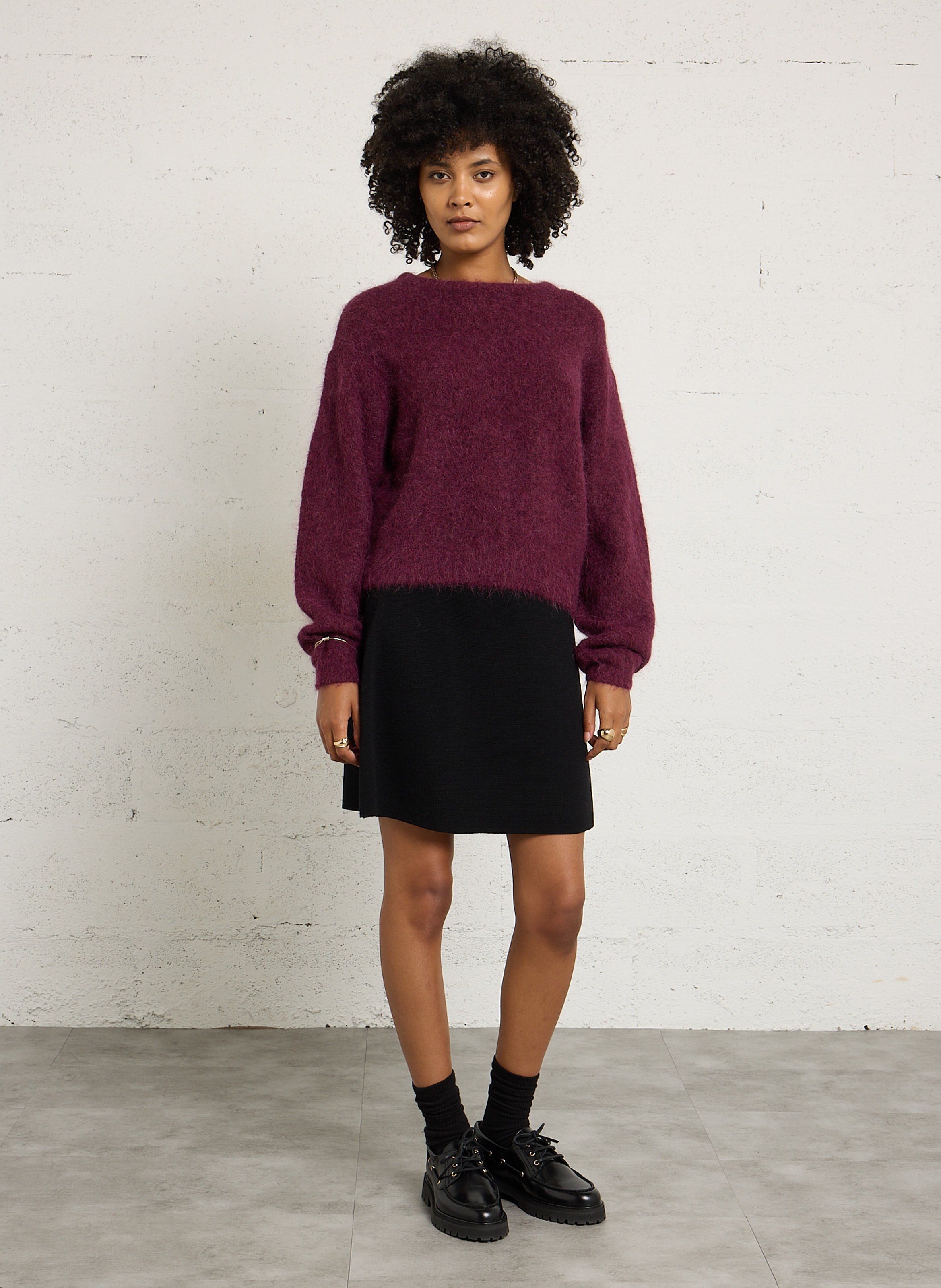 Oversize-Pullover aus Woll-Mix mit Rundhalsausschnitt AMERICAN VINTAGE Rot