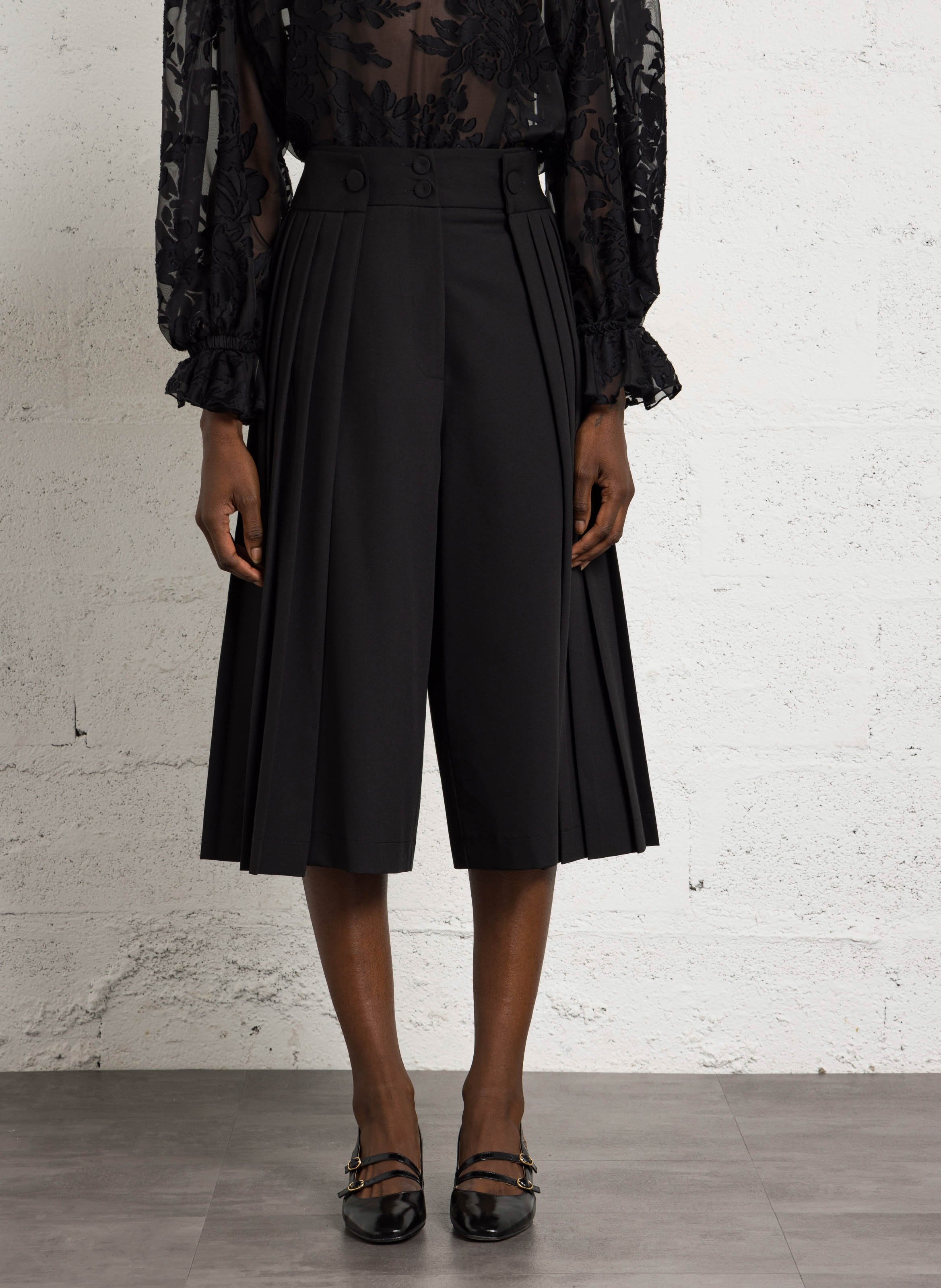 Pleated culotte skirt pants IMPERIAL Black