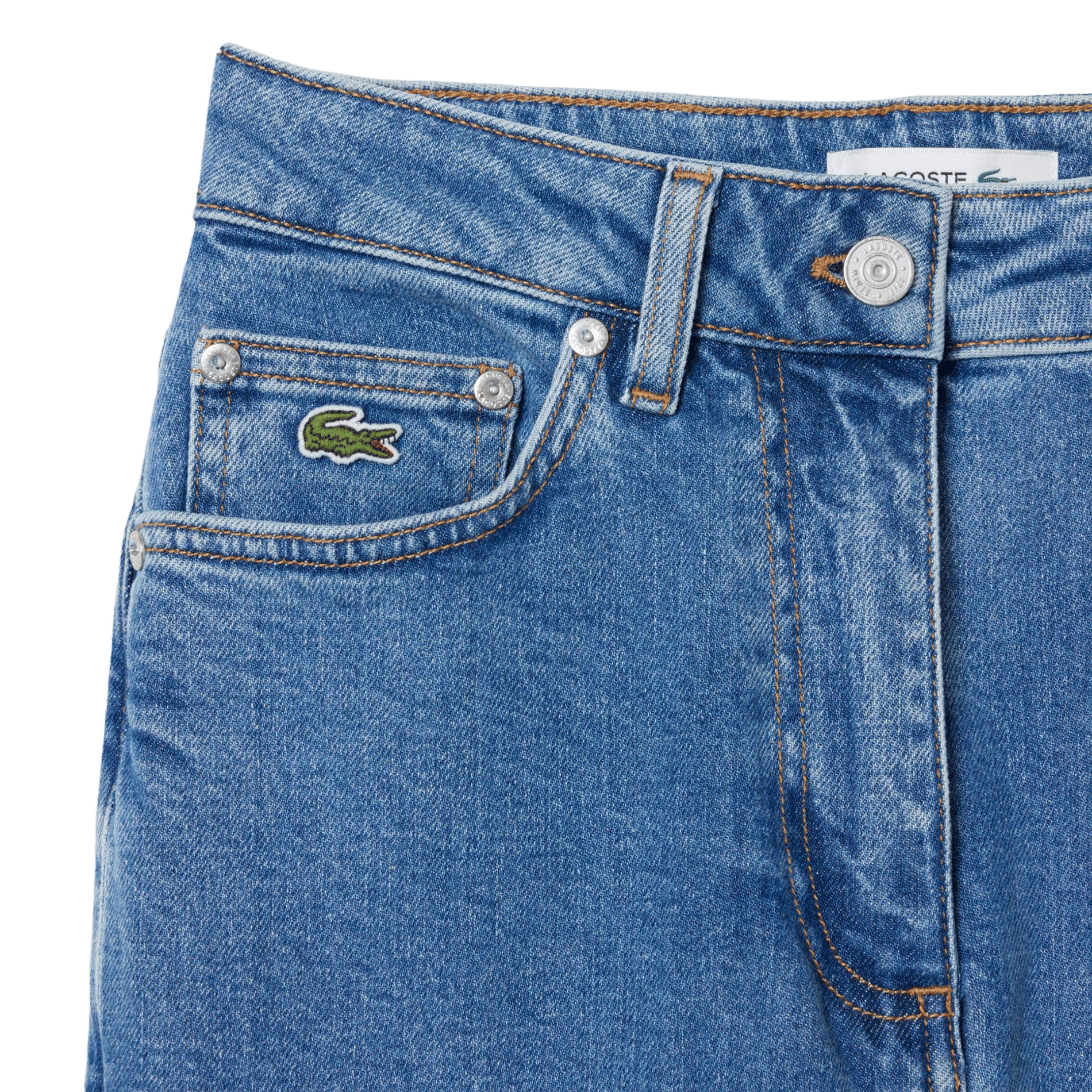 Gerade geschnittene Hose aus Baumwoll-Mix mit hohem Bund LACOSTE Blau